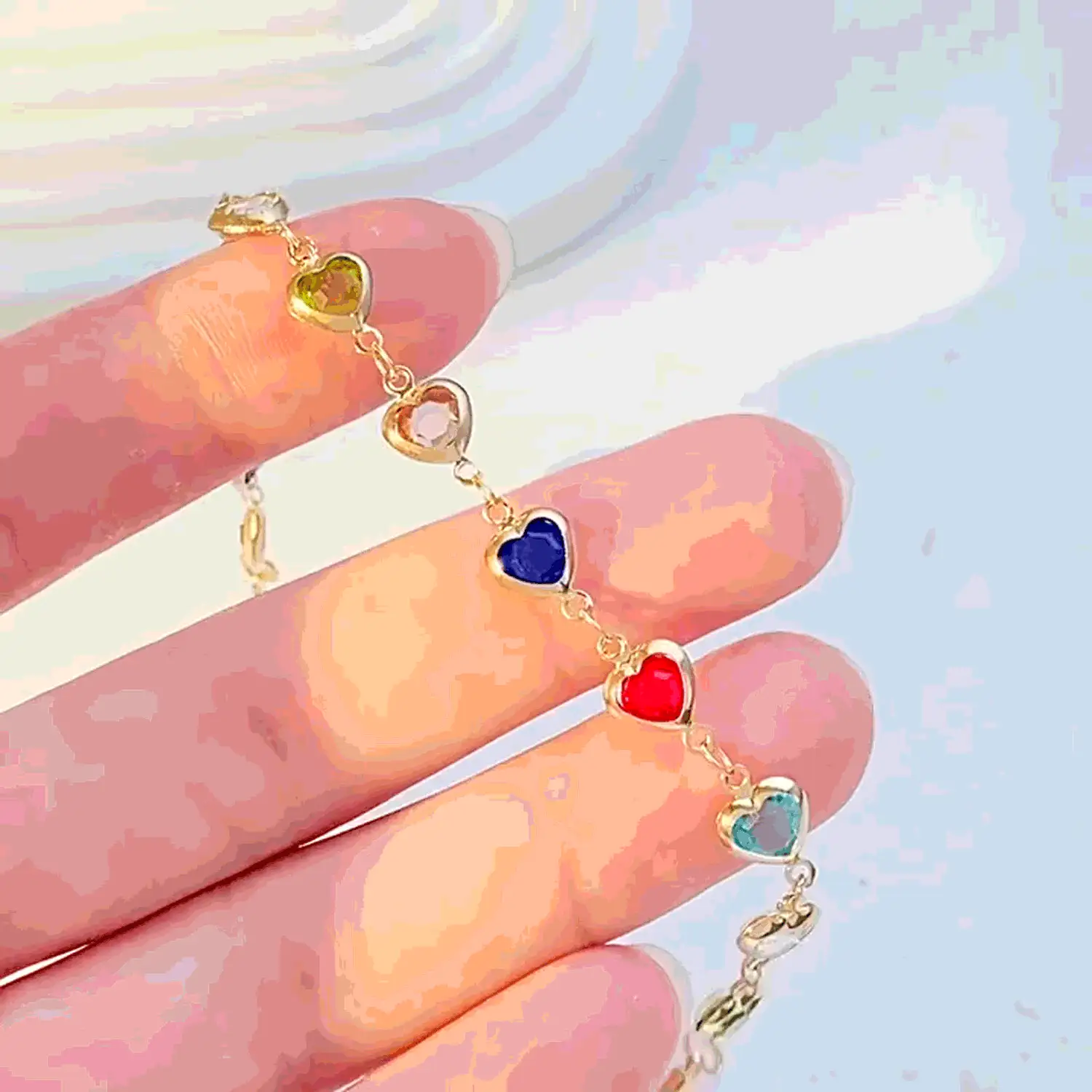 色彩缤纷的心形串珠手链,精致优雅的复古风格串珠首饰,采用多种幸运色,适合日常佩戴、派对和节日礼物,季节百搭,可作为圣诞节、新年礼物和派对小礼品。 - 彩色 - 查看 3