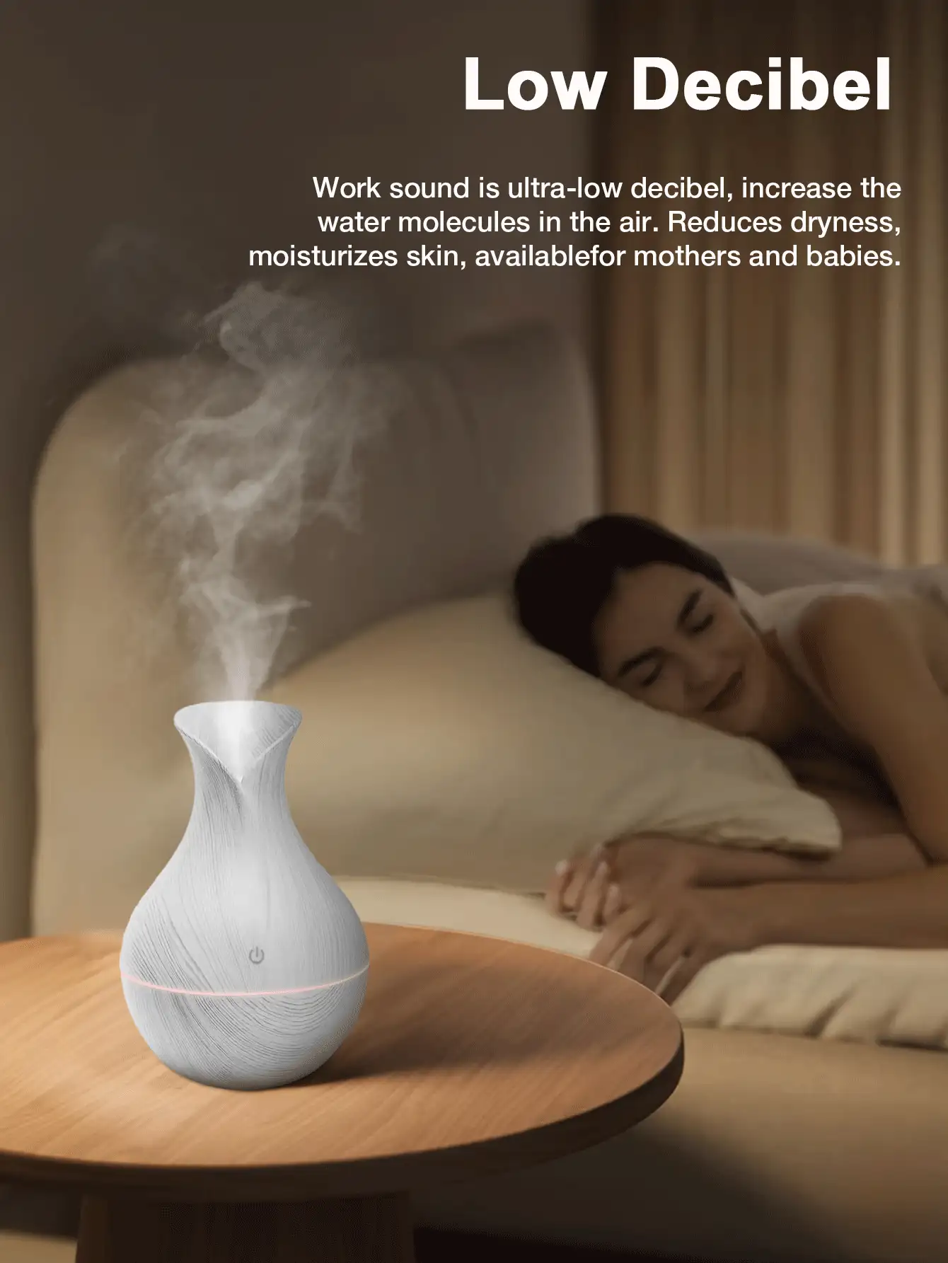 Humidificador de aromaterapia mini, difusor de niebla fría con luz nocturna LED, para uso en dormitorio, mesa, viaje y automóvil - Multicolor - Ver 3