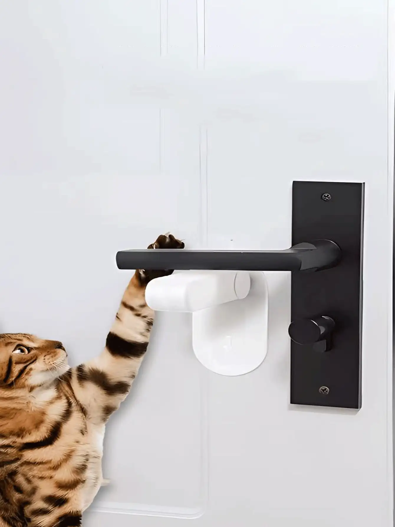 1/3 Piecesof White Door Handle Lock, Safety Door Lock, Child Safety Lock, Home Protection Lock