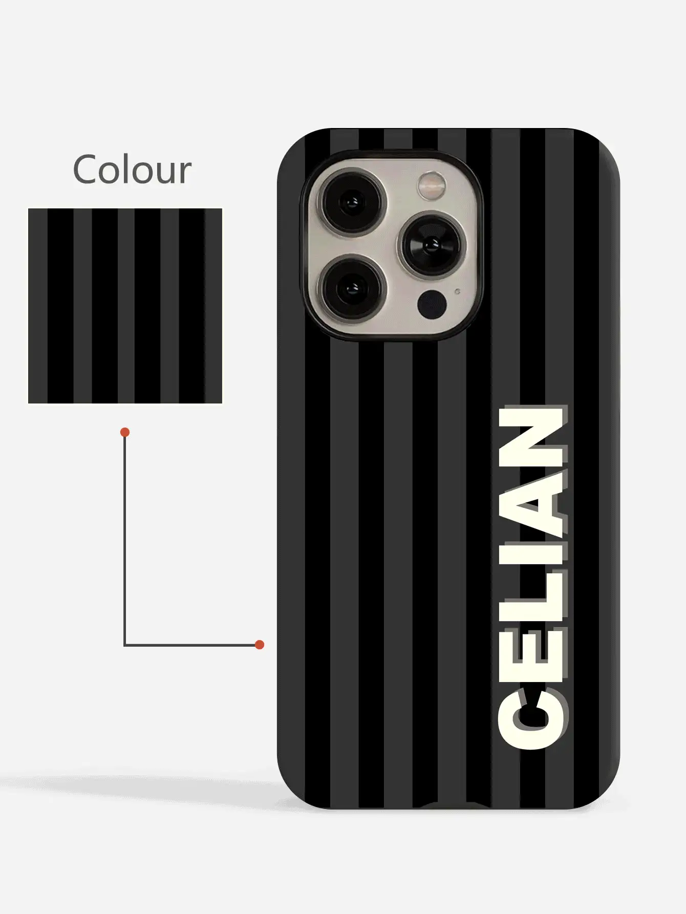 1pc Customized Striped Patchwork Letter Color 2-In-1 Glossy Protective Hard Phone Case Cover Suitable For IPhone 11/12/13/14/15/16 17 Pro Max