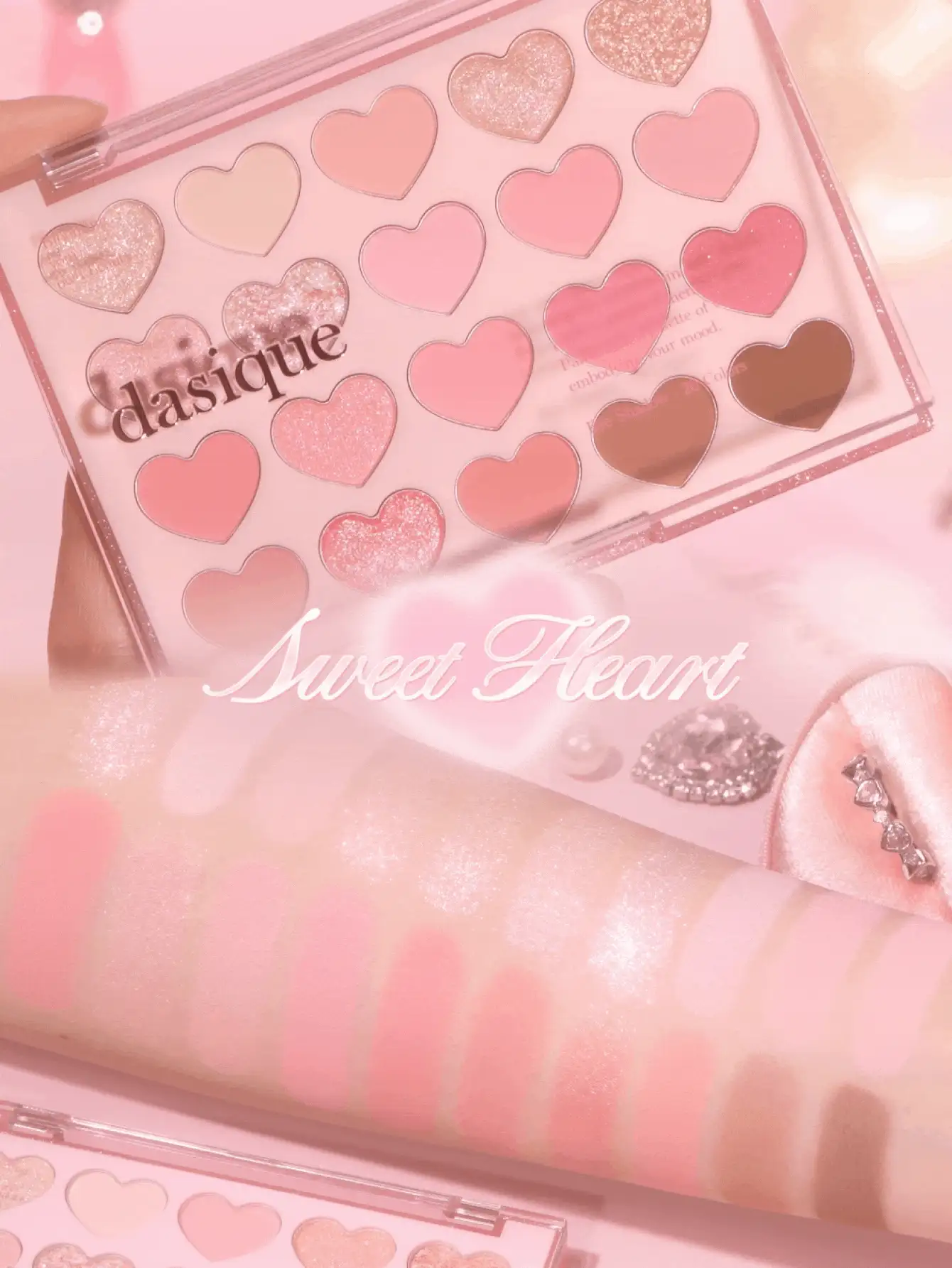 Dasique Eyeshadow Palette, High Pigmentation, Long-Lasting, Easy To Apply, Smooth, Vegan, Cruelty-Free, Christmas Gift For Women, Charming Rose Girl Style, Back To School, Fashion Brand Cosmetics, Bridal, Summer, Valentine's Day, Holiday - #06 Sweet Heart - 查看 2