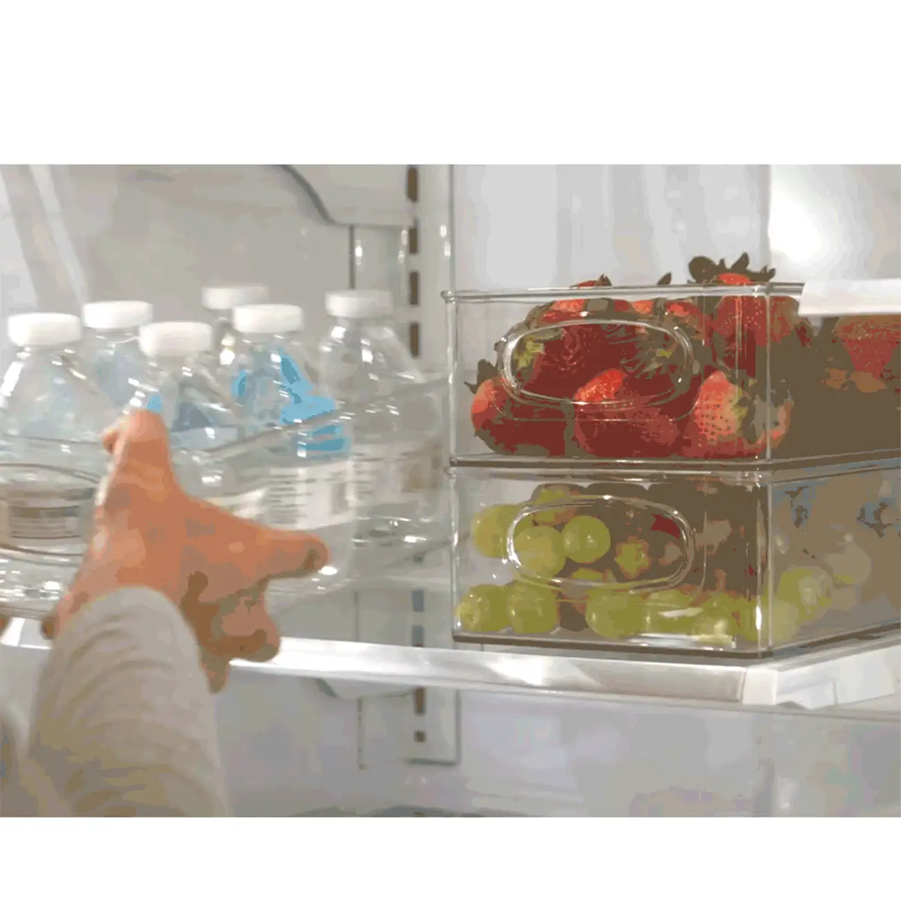 Transparent Plastic Refrigerator Storage Boxes Set With Dividers, Ideal For Organizing Refrigerator, Freezer, Pantry And Cabinets. Space-Saving Storage System Makes Organizing Easy And Convenient. Suitable For Storing Household Items In Autumn/Winter.