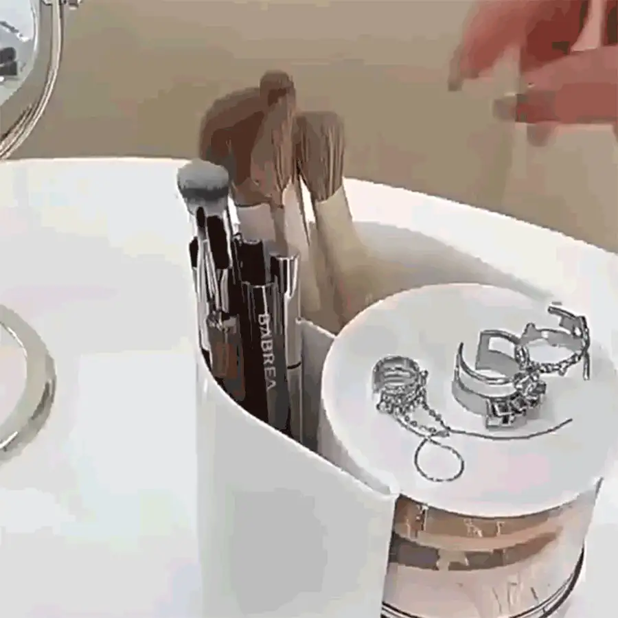 Hộp đựng phụ kiện tóc nhiều tầng trong suốt có thể xoay, hộp nhựa chống bụi dùng để bàn, đựng đồ trang điểm, bút chì, thích hợp làm quà tặng dịp Giáng sinh, Năm mới, các bữa tiệc và lễ hội. - Nhiều màu - Xem 3