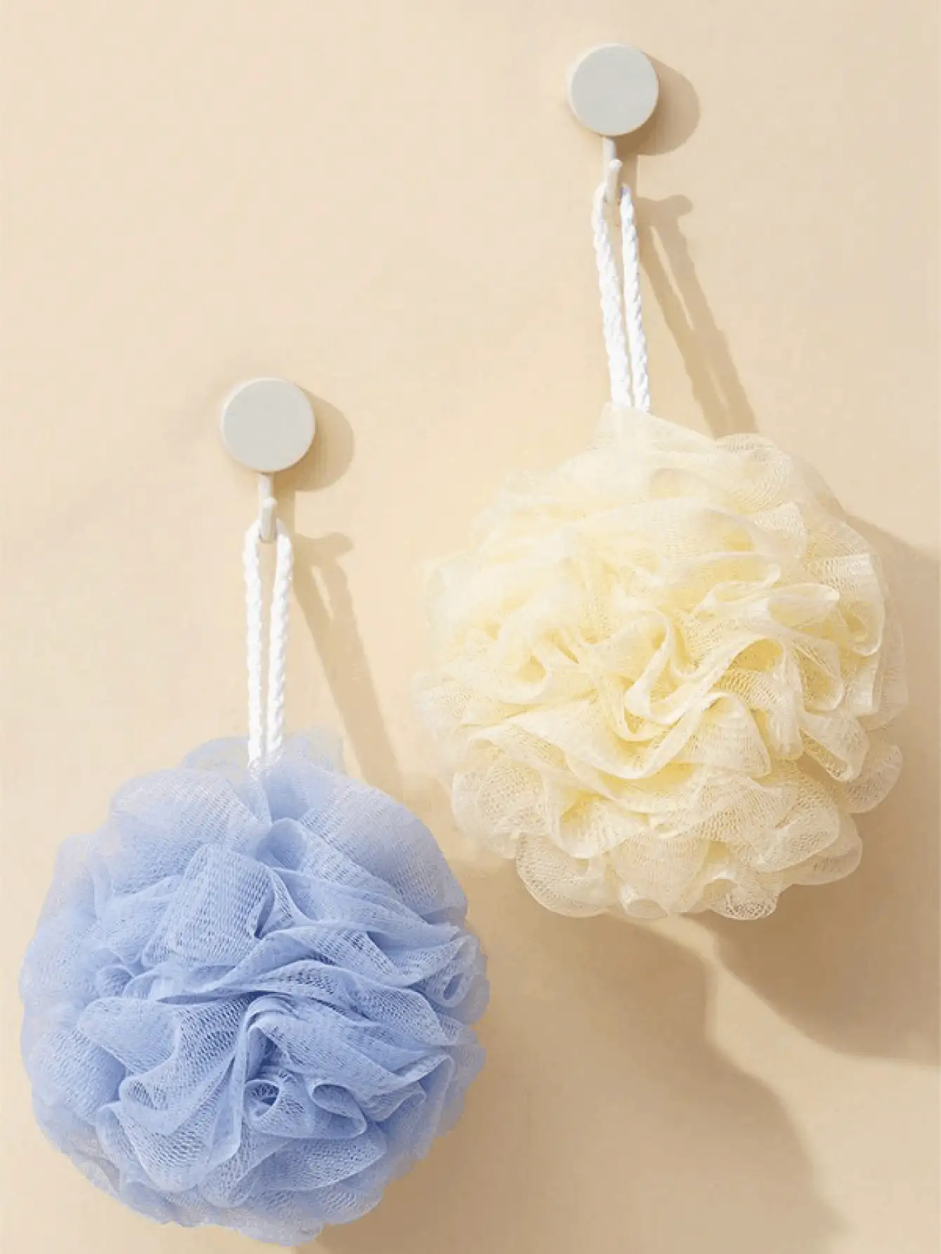 Extra Soft Large Premium Shower Sponge, Flower Shaped, Solid Color Bath Puff, Unisex, Gentle Exfoliating, Back Massager, Absorbent Towel, Exfoliating Cleanser, Bubble Bath, Skincare, SPA Experience, Soft Bathing Accessories - Multicolor - View 2