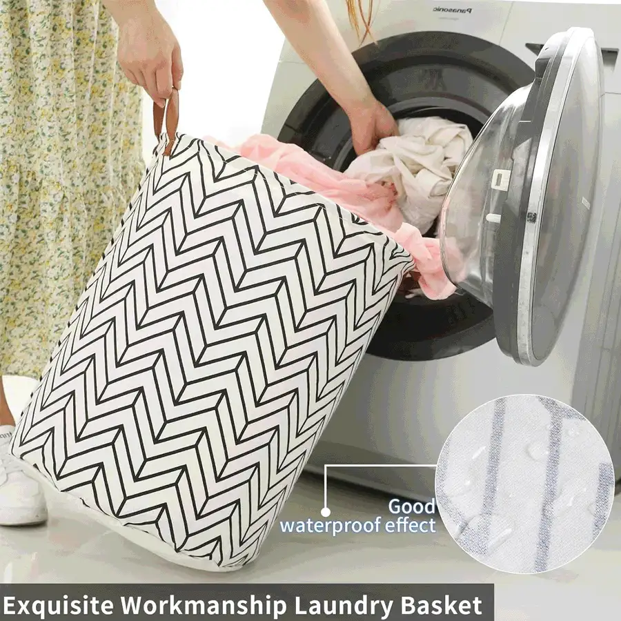 Large Capacity Laundry Basket, Foldable Canvas Storage Basket, Valentine's Day Gift Storage Box, Toy Box, Gift Basket, Bedroom Clothes Basket, Baby Care Basket