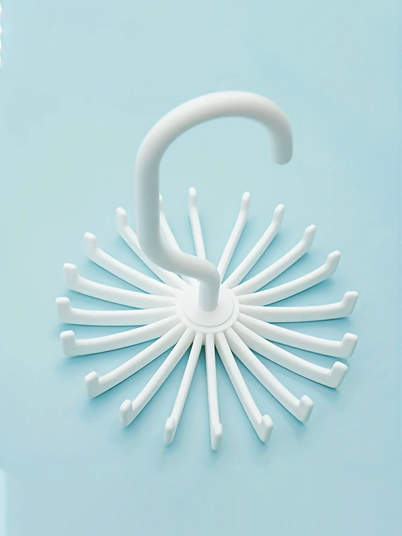 20-Slot Rotating Tie Rack, Adjustable Plastic Tie Hooks, Men's Wardrobe Organizer, Belt & Scarf Holder, 360-Degree Rotating Tie Rack, Multi-Functional Wardrobe Organizer For Ties, Scarves, Belts And Bags, Space-Saving For Home And Travel, Fits Any Closet Space - Multicolor - View 11