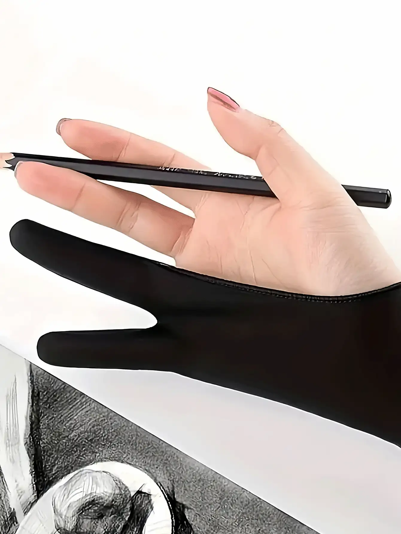 绘画手套、艺术家绘画手套、两指素描手套、耐磨防汗绘画手套、两指艺术素描油画手套、防污手套 - 艺术家必备，适用于书法、数字绘画、防滑透气数字绘画手套、油画、艺术创作、左右手通用、素描手套、防触碰手套、平板电脑绘画辅助工具