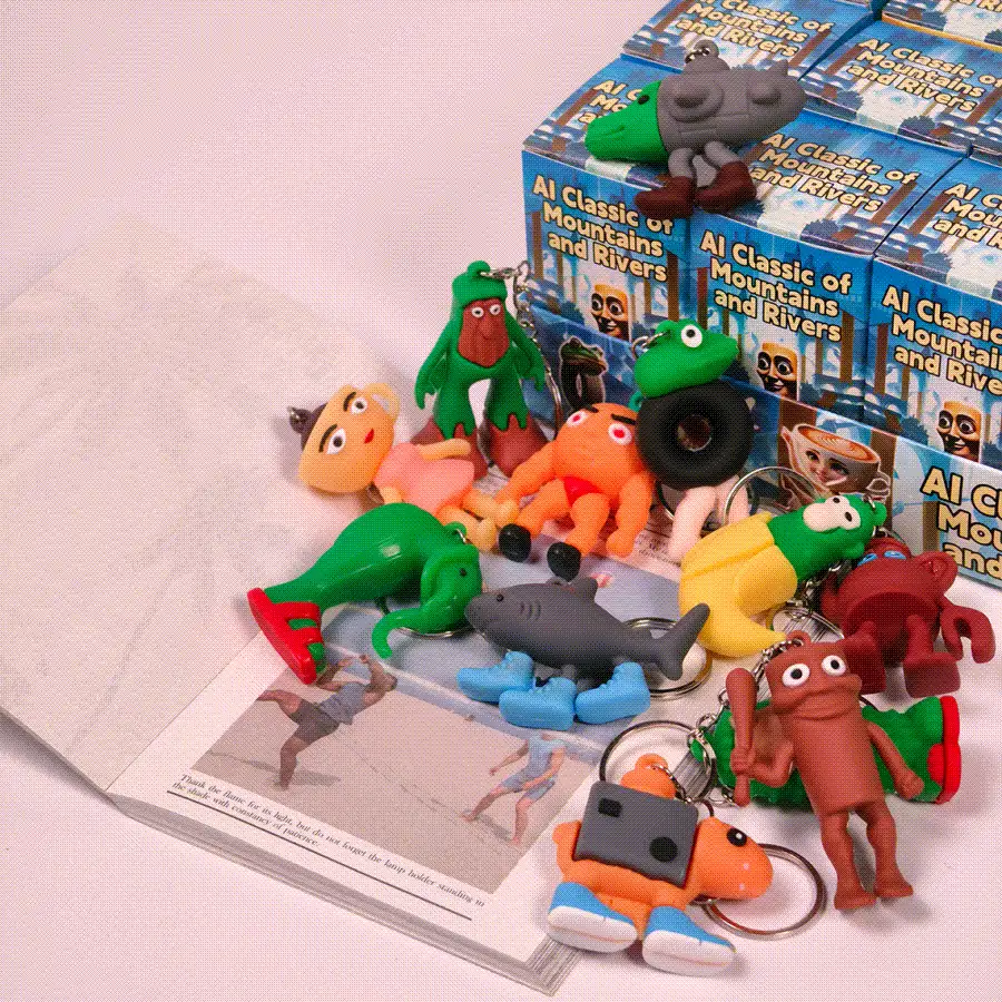 1pcs Tung Tung Tung Sahur Doll Keychain, Birthday Gift Tung Tung Tung Sahur Boxes, Tung Tung Tung Sahur Surprise Gifts, Cute Cartoon Figurine Pendants, Party Favor Small Gifts, Christmas Gifts, Christmas Decoration - Multicolor - View 3