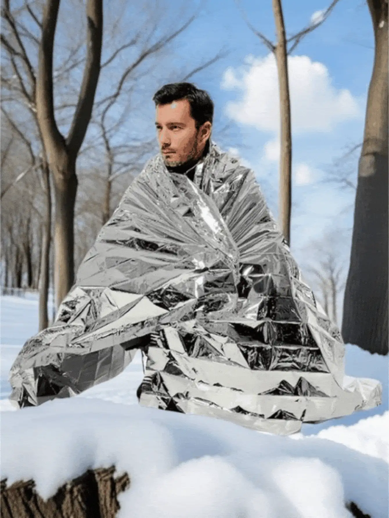 Lightweight Outdoor Camping Thermal Emergency Blanket Waterproof Windproof Survival Blanket Effective For Retaining Body Heat Reflective For High Visibility Suitable For Camping Hiking Trekking Mountaineering Survival All-Season For Men Women Outdoor Enthusiasts Camping Essential Gear Survival Gear - Multicolor - View 4