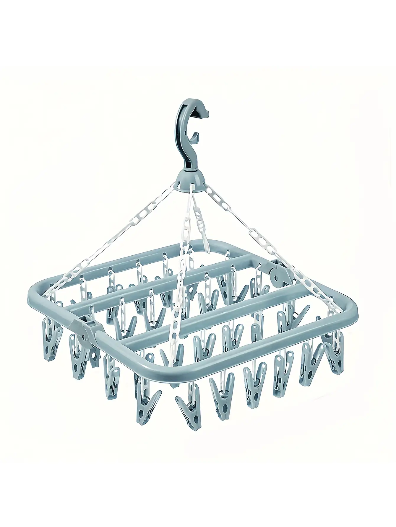 32-Clip Large Capacity Foldable Hanging Drying Rack, Suitable For Drying Socks, Underwear And Other Clothing, Durable, Applicable For Bathroom, Bedroom, Wardrobe, Closet, Home, Dorm And Other Spaces, Ideal For Home Organization - Nhiều màu - Xem 3