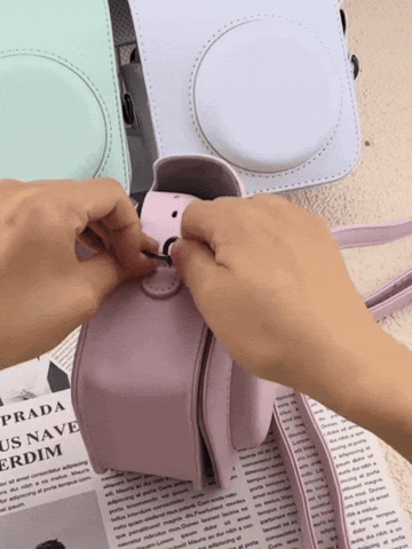 PU Leather Camera Case Bag Suitable For Mini 11/12, Scratch-Resistant, Shockproof, Fits Instant Camera, Adjustable Shoulder Strap, Perfect Gift For Birthday, New Year, Valentine's Day, Home Decor, Travel, Back To School - Multicolor - View 2