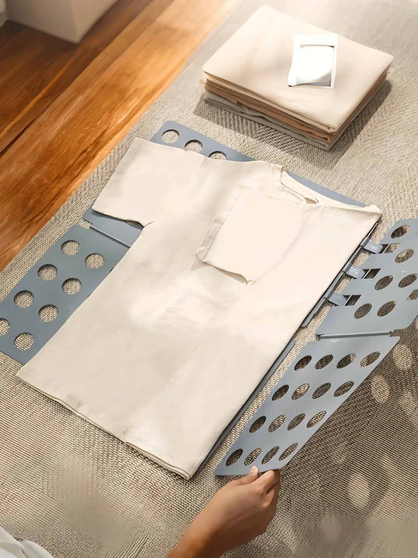 衣物折叠板，衬衫折叠板，节省空间，家用衣物折叠板，成人儿童适用，洗衣折叠架，房间装饰，浴室配件，洗衣篮，洗衣收纳，衣物存放 - 彩色 - 查看 3