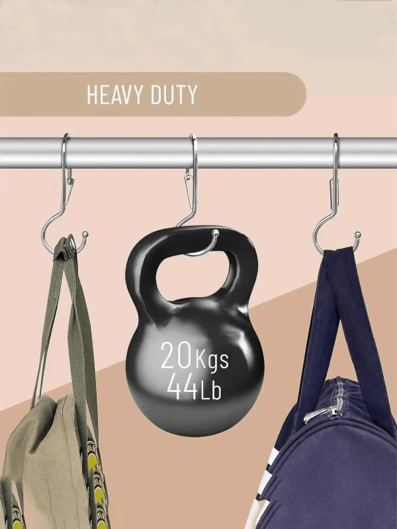 S-Shaped Swivel Handbag Hooks, Closet Organizer Hooks, Anti-Drop Design With Safety Lock, Suitable For Hanging Handbags, Thickened Durable, Available In Gold, Grey, White, Black - Multicolor - View 4