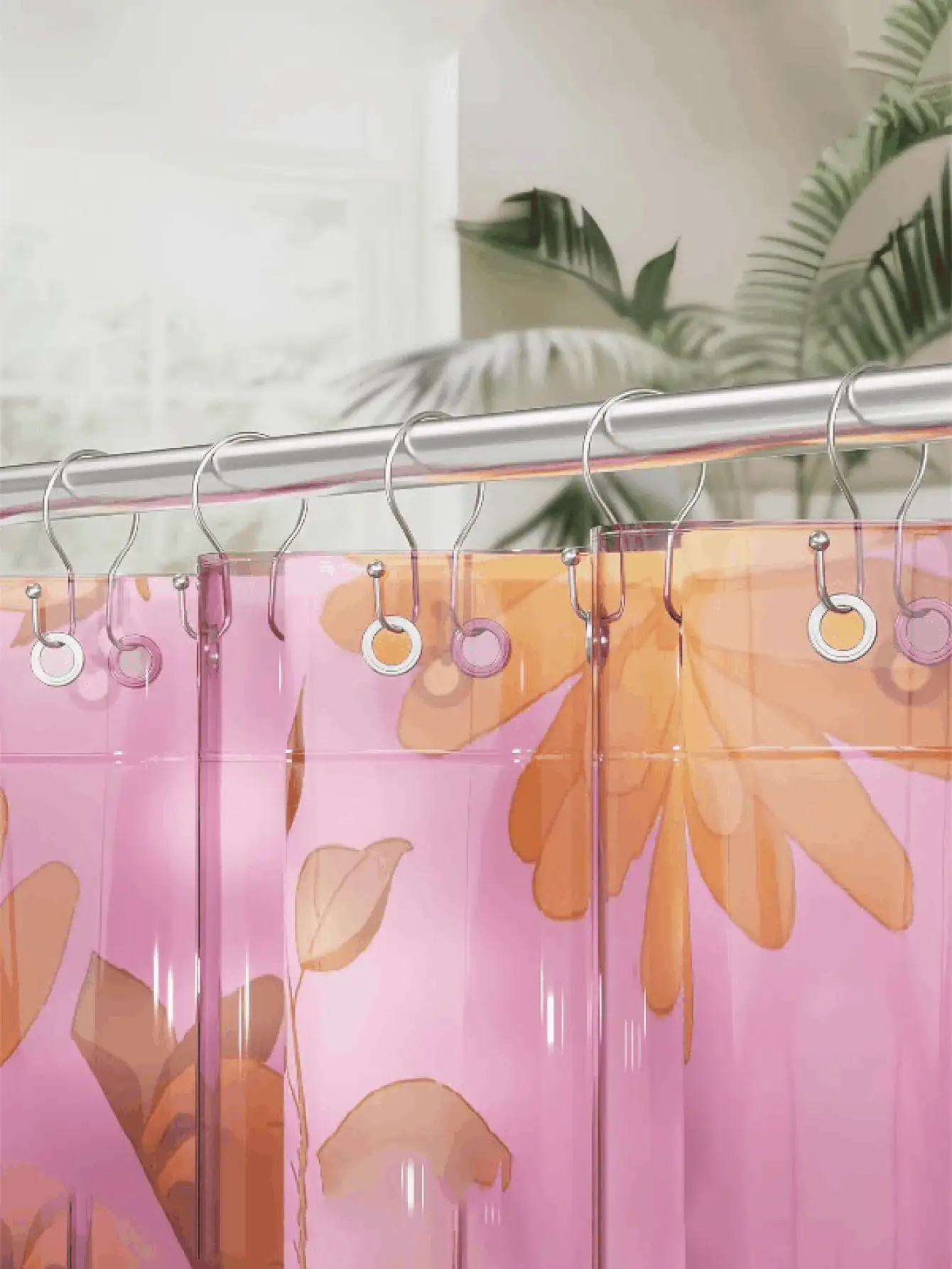 Gold Shower Curtain Hooks, Minimalist Double Hooks Shower Curtain Hooks, Rust-Proof Smooth Metal Shower Curtain Hooks, Suitable For Shower Curtain Rod, Light Gold - Multicolor - View 4