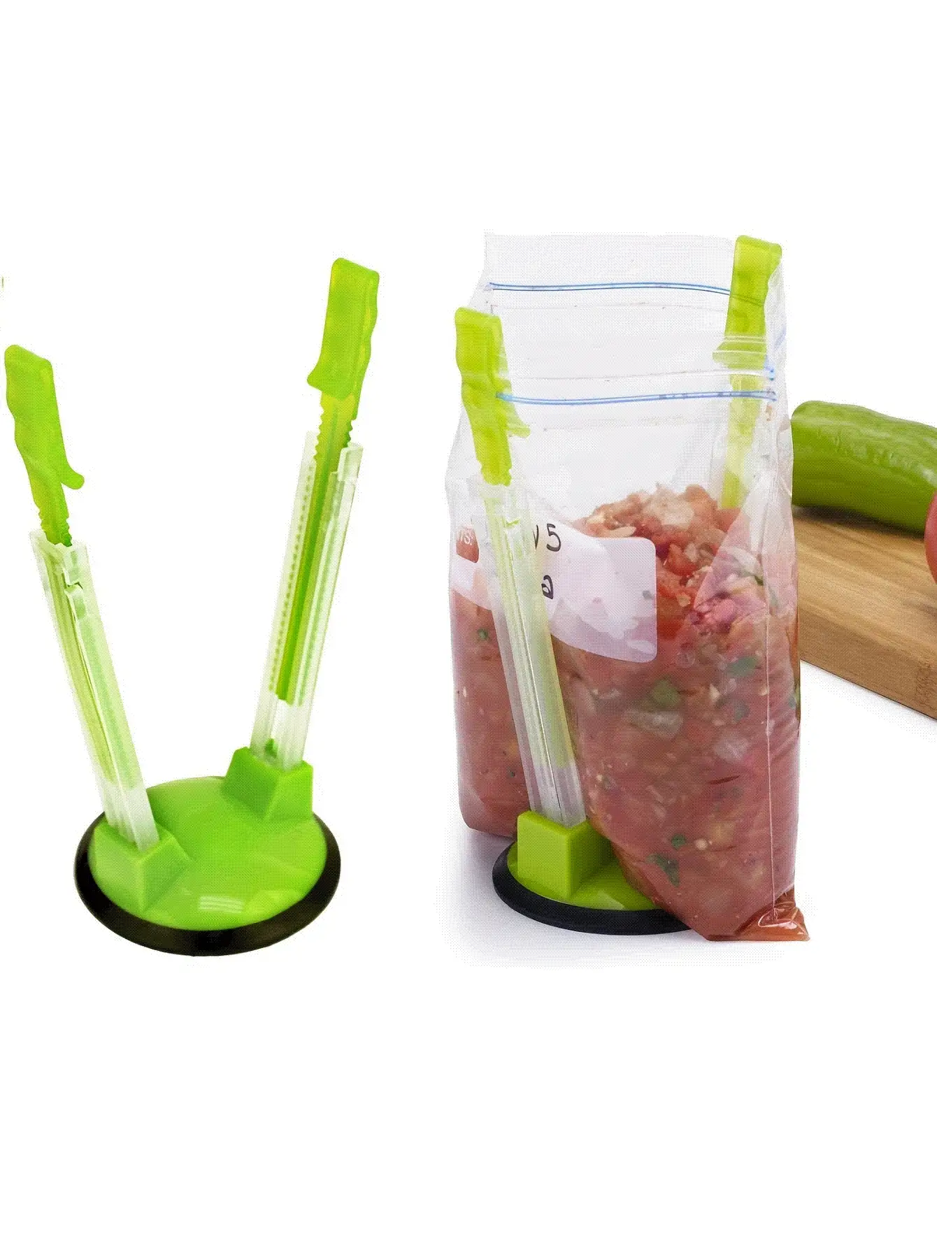 Food Bag Rack / Plastic Freezer Bag / Self-Sealing Bag Rack, Meal Prep Bag Rack - Multicolor - View 3