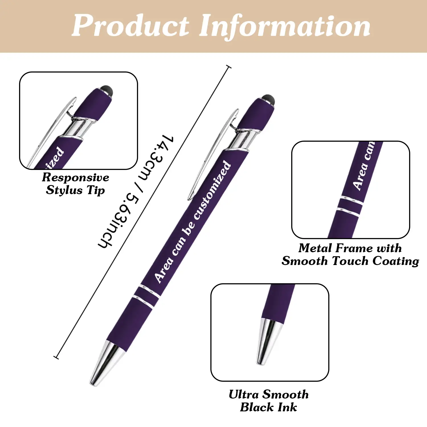 1-36pcs Customized Metal Retractable Ballpoint Pen + Stylus Pen Set | Anti-Slip Grip | Smooth Writing Medium Tip | Compatible With Smartphones/Tablets/Office Devices | Engraved With Name/Date/Logo | Suitable For Students/Teachers/Office Workers | Back-To-School Gift | Teacher's Day/Mother's Day Gift | Multi-Scenario Applicable (Classroom/Dorm/Business Meeting) - Nhiều màu - Xem 3