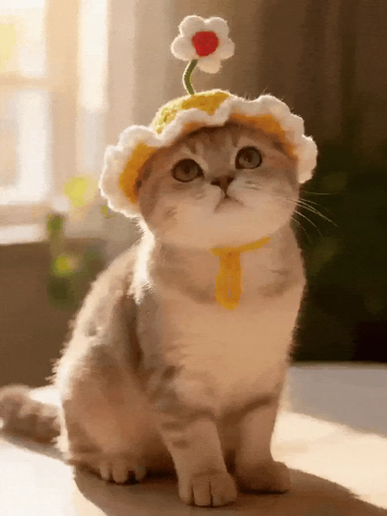 Handmade Knitted Pet Hat With Flower Decor, Soft & Warm, Fashionable & Cute, Suitable For Small Dogs & Cats, Ideal Gift For Pet Lovers As Pet Accessory, Pet Clothing, Photography Prop - Multicolor - View 3