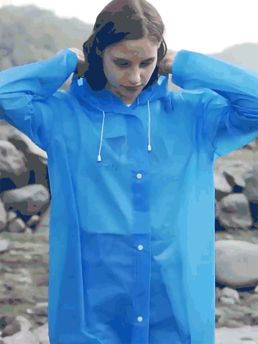 Reusable Hooded Rain Poncho, Unisex, Hooded EVA Material, Lightweight Waterproof, Suitable For School, Office, Home, Travel And Other Occasions, Women's Outdoor Clothing, Non-Disposable Portable Adult Rain Poncho, Wholesale Price, EVA Rain Cape, Outdoor Travel Transparent Style,Spring Summer Picks,Brides Maid Gifts,Room,Bedroom Deccor,Bedroom Deccor,Beach,Travel,For Men,For Women,Vacation - Multicolor - View 2