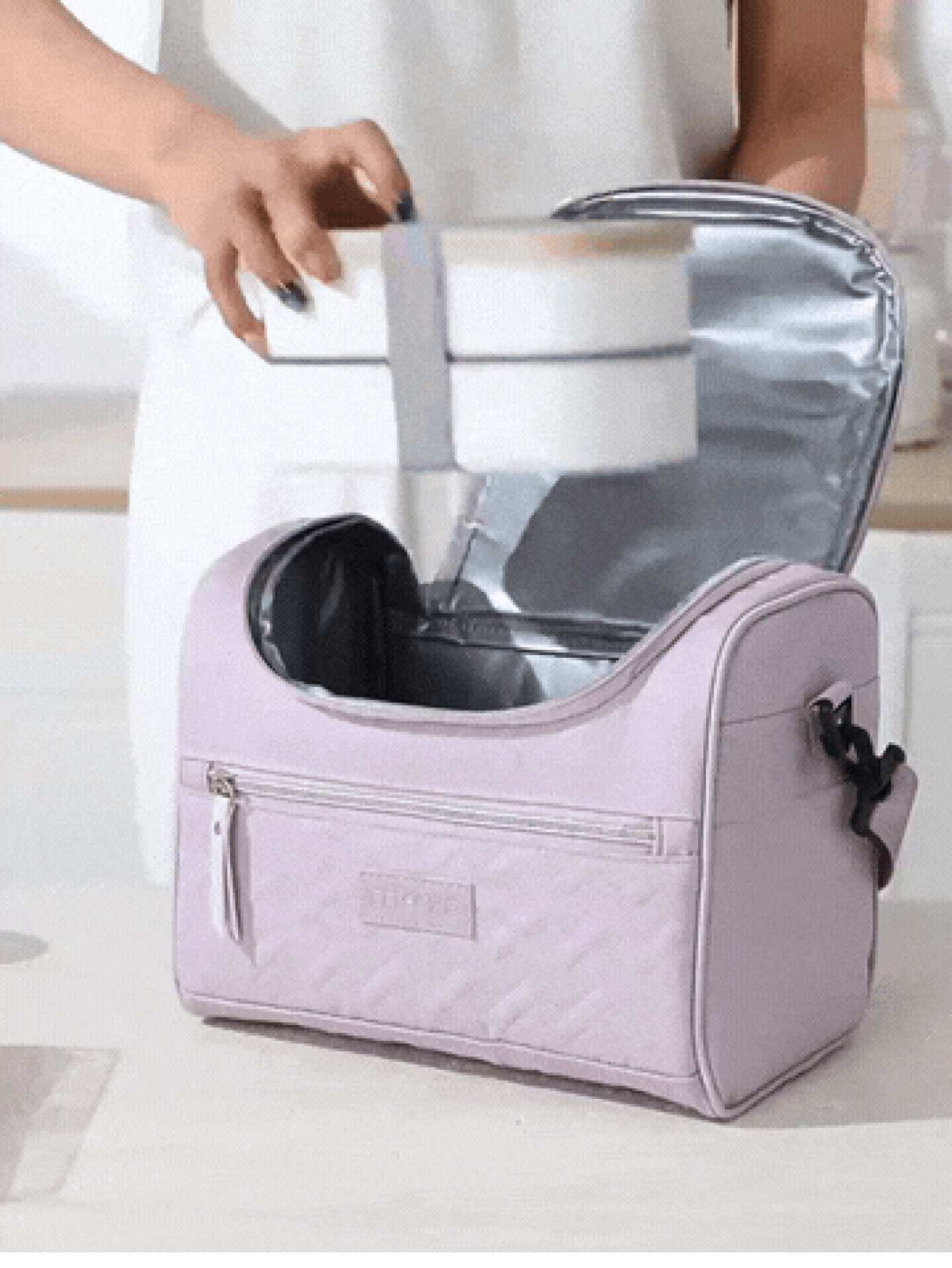 10L Large Capacity Insulated Lunch Bag, With Handle, Zipper And Adjustable Shoulder Strap, Portable Waterproof Leak-Proof Lunch Box, Reusable, Outdoor Food Carrier, Picnic Camping Bag, Suitable For Office, School, Picnic, Camping, Essential For Men & Women Outdoor Workers - Multicolor - View 2