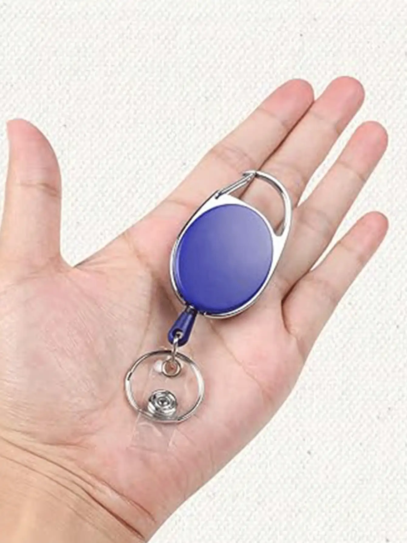 Retractable Badge Reel With Holder Clip Women And Men Retractable Key Ring Retractable Key Chain ID Badge Card Holder Oval-Shaped Pulling Key Chain Suitable For Work Id Card Credit Card Access Control Card ID Card And Key Storge Outdoor Camping Hiking Travel And Work Use Travel Accessories Outdoor Hiking Essential - Multicolor - View 3