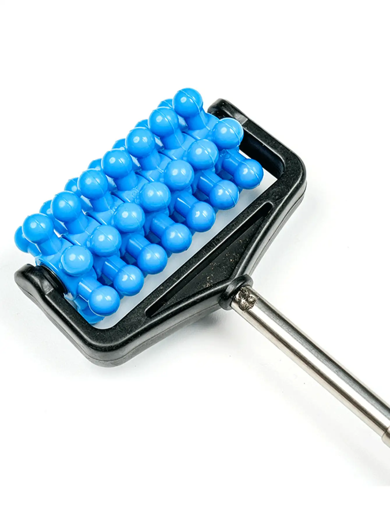 伸缩式背部按摩器，四节滚轮，背部推压按摩，全身不锈钢伸缩滚轮，男女通用，家用，缓解肌肉酸痛，便携式可伸缩滚轮，适用于背部、头部、手臂和全身肌肉，家庭和办公室使用，按摩棒，背部按摩健身配件 - 彩色 - 查看 3