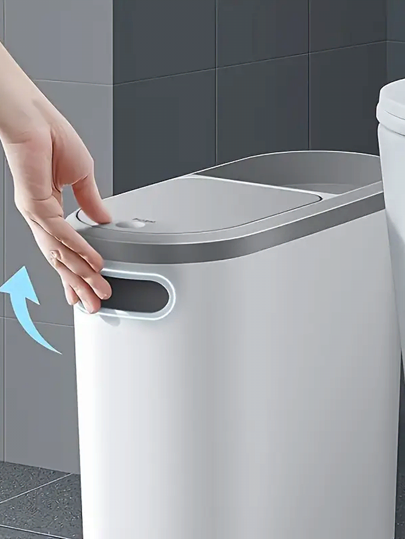 10L/2.64 Gallon Ultra Slim Trash Can, Bathroom Garbage Bin With Slot Design, Pedal-Operated Lid, Durable Liner Holder, Creative Home Accessory For Bathroom, Bedroom, Living Room - Black - View 2