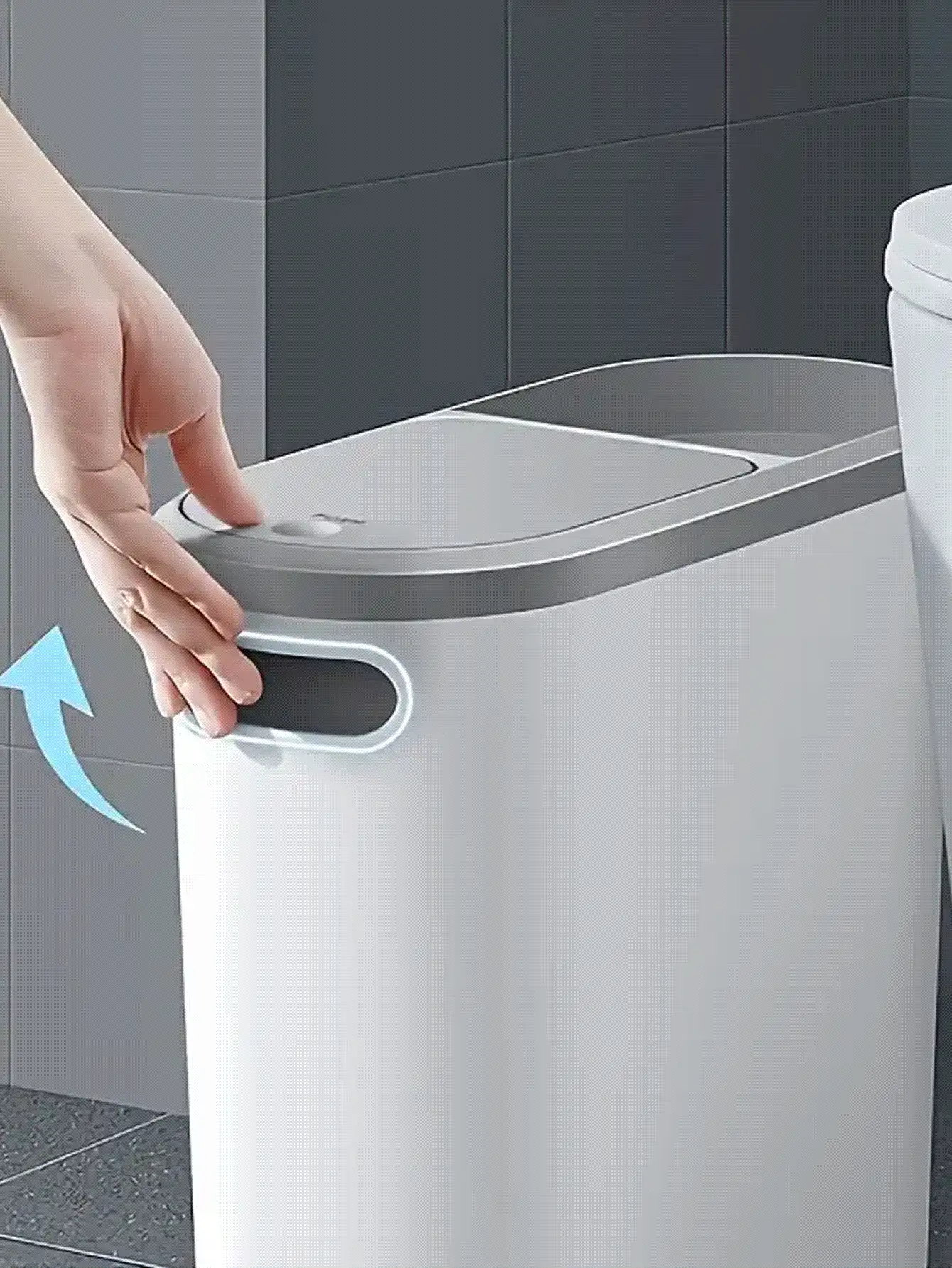 10L/2.64 Gallon Ultra Slim Trash Can, Bathroom Garbage Bin With Slot Design, Pedal-Operated Lid, Durable Liner Holder, Creative Home Accessory For Bathroom, Bedroom, Living Room - Black - View 3