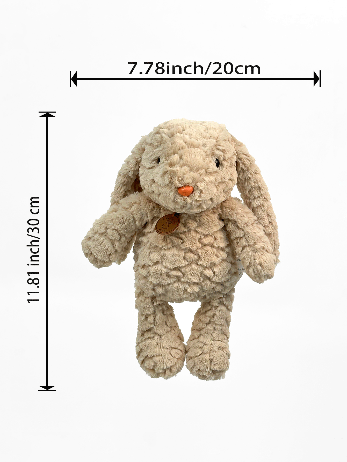 30厘米/11.81英寸毛绒兔子玩偶，蓬松柔软，是送给孩子的可爱礼物。这款柔软的毛绒兔子玩偶舒适亲肤，非常适合孩子抱着睡觉。它有着柔软的耳朵，是完美的睡前伙伴。采用有机棉制成，有白色和棕色两种颜色可选，适合新生儿。 - 彩色 - 查看 12