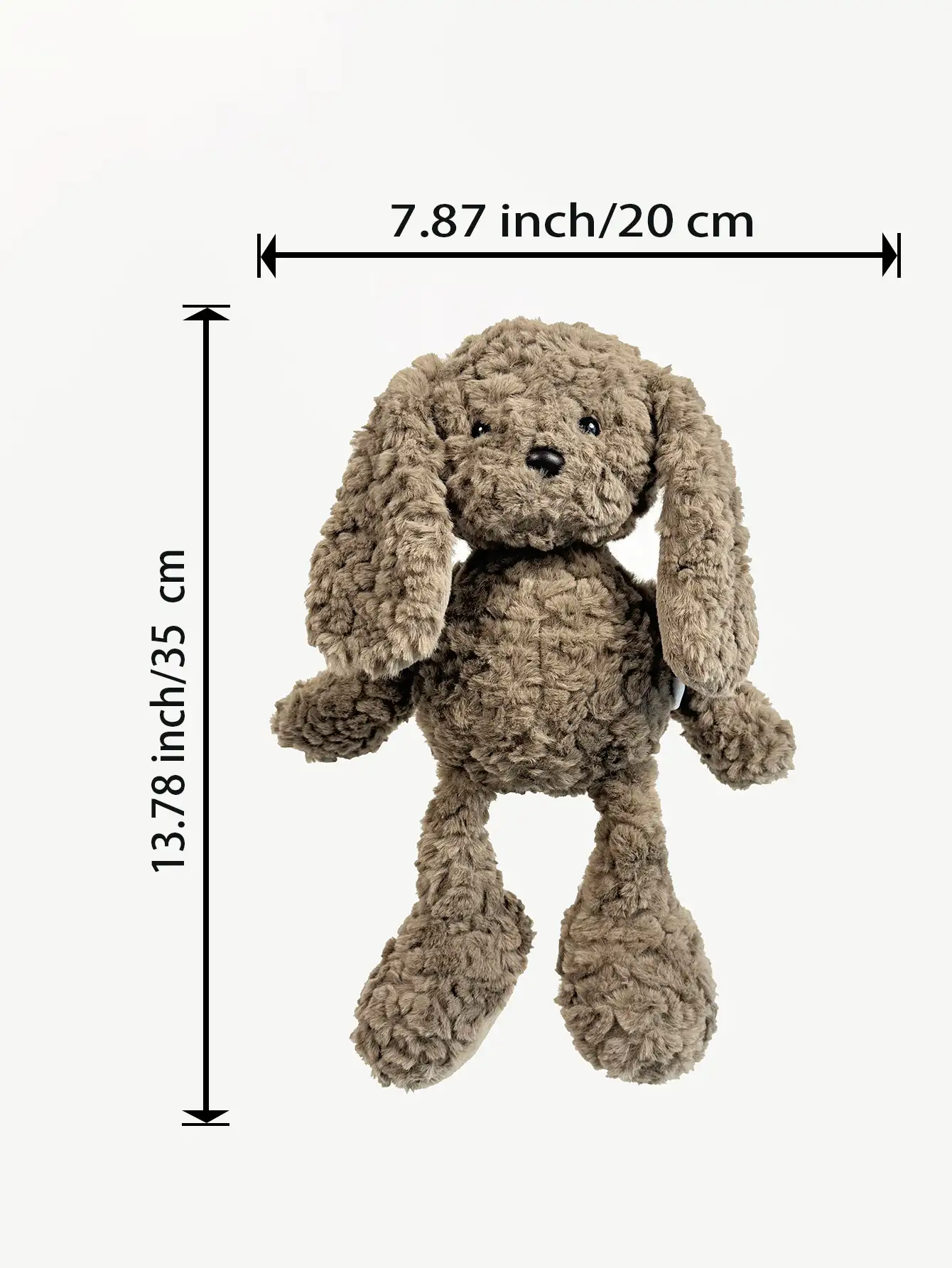35cm/13.78英吋互動式長耳兔毛絨玩偶,可擺動腿部模擬奔跑動作,超柔軟棕色兔子填充動物,適合幼兒、青少年、成人的生日、聖誕節、復活節、情人節理想禮物 - 駝色 - 查看 11
