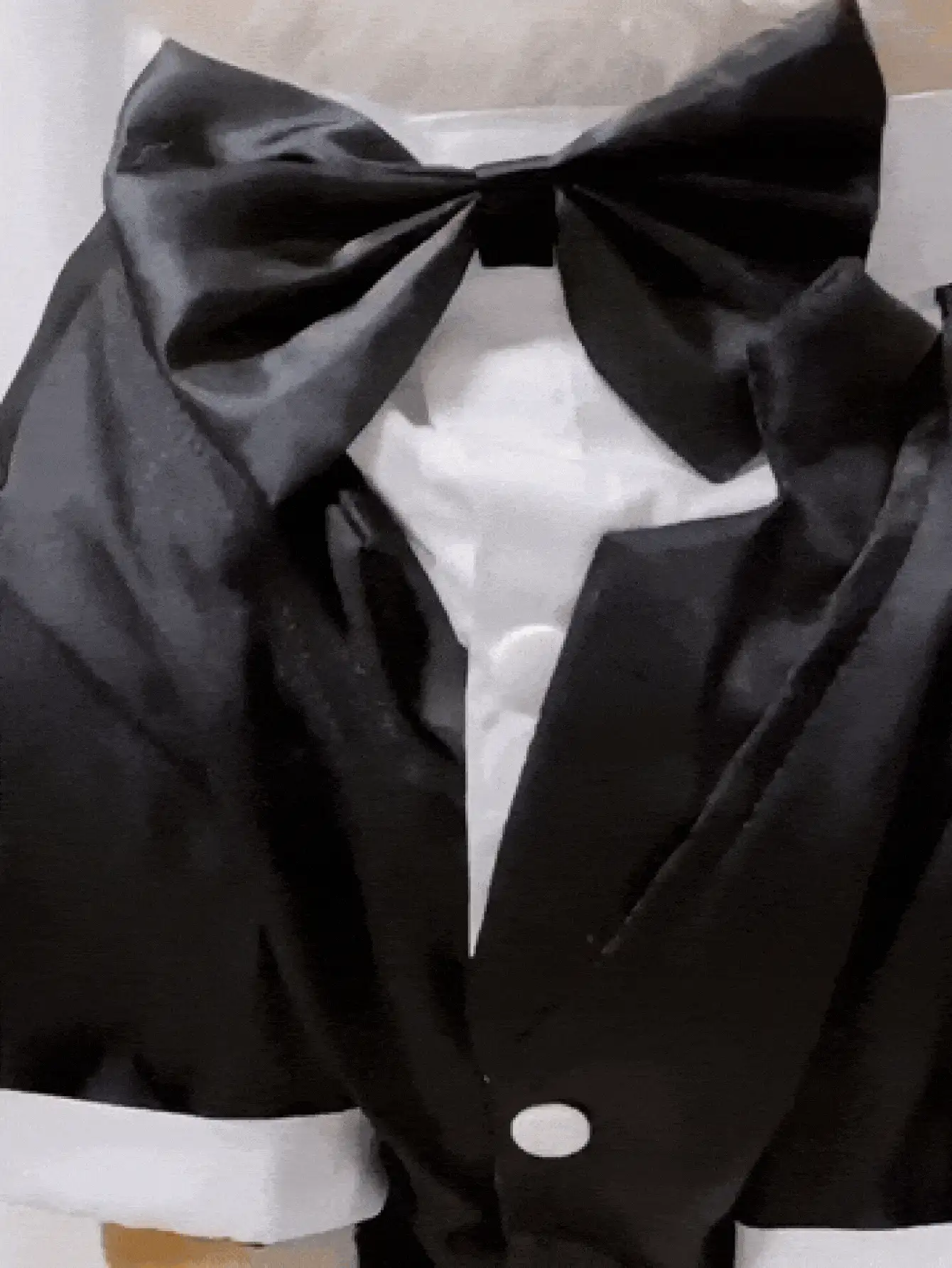 时尚狗狗燕尾服，狗狗婚礼礼服配领结，正式宠物婚礼派对生日服装，适合万圣节、圣诞节、情人节、毕业典礼、角色扮演等场合，适合小型、中型和大型犬。 - 黑色 - 查看 3