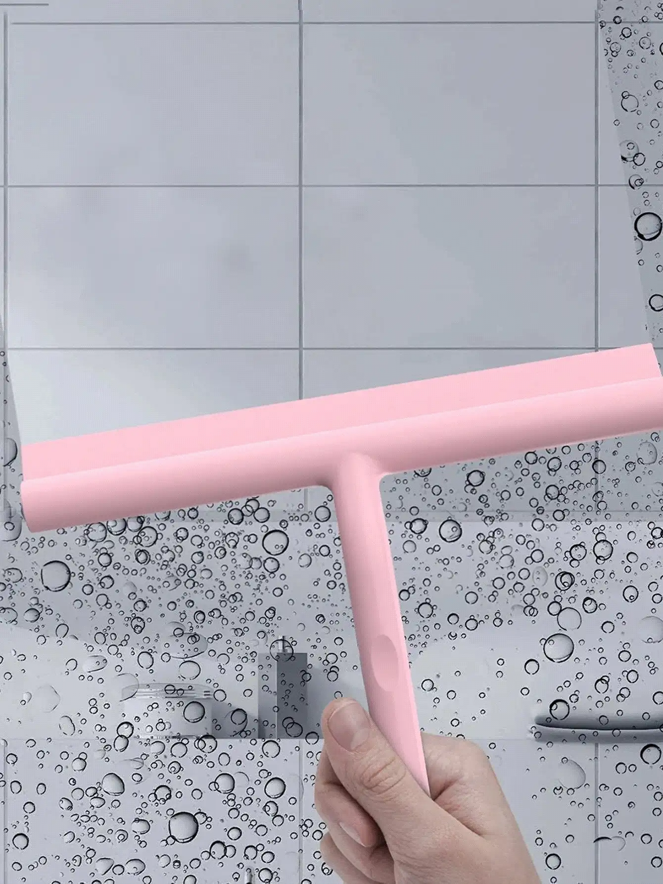 Household Bathroom Glass Cleaning Squeegee, Shower Room Squeegee, Kitchen, Bathroom, Home Supplies, Minismus Shower Room Squeegee - Glass Door Shower Room Squeegee - Rubber Squeegee - Shower Room Glass Cleaner - Multicolor - View 3