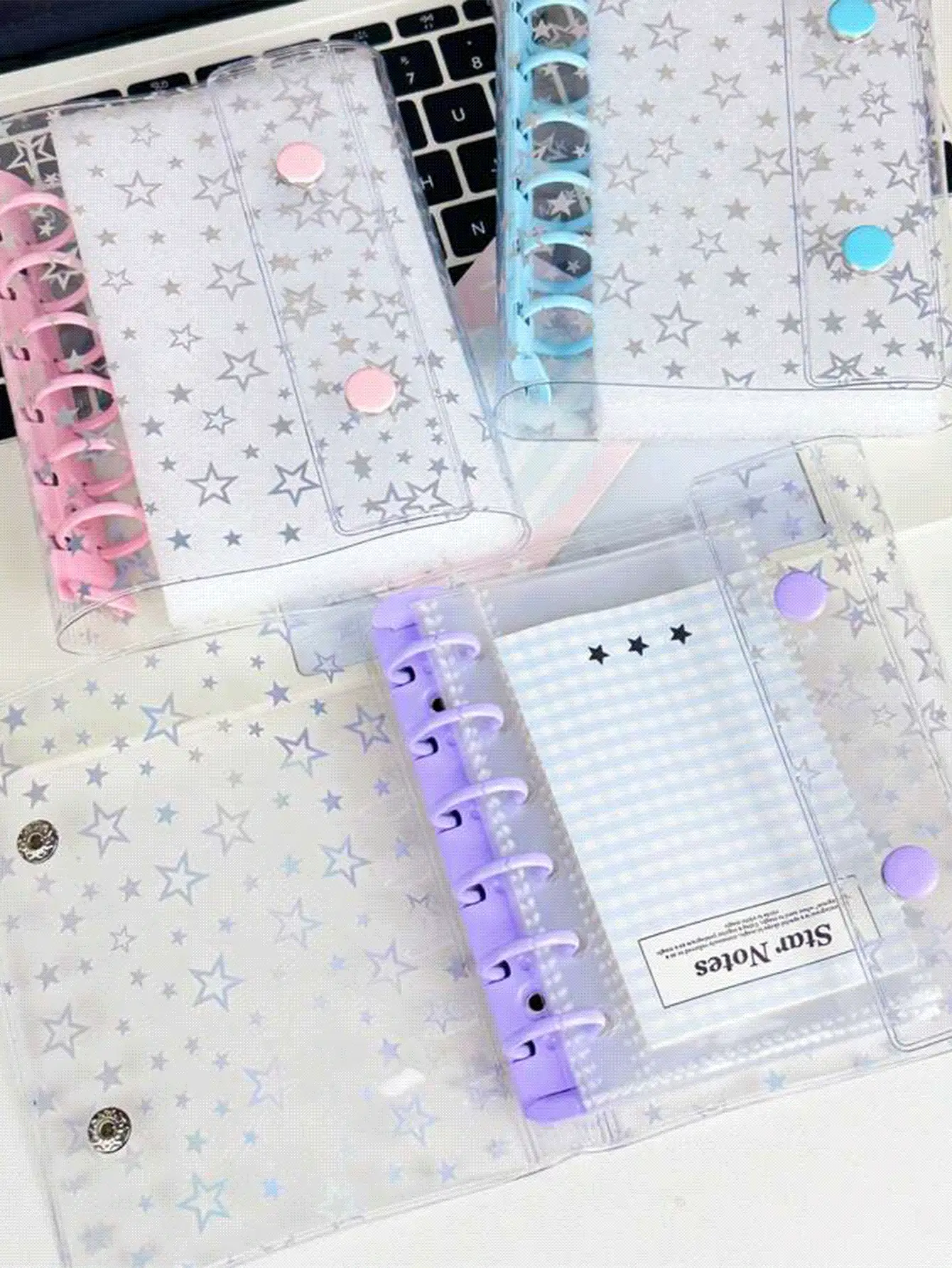 A7透明活页夹，DIY活页笔记本，封口贴，可爱贴纸，贴纸笔记本，贴纸书，贴纸书架，贴纸书替换装，透明贴纸活页夹，透明贴纸书，DIY活页笔记本套装，文具，学习用品，返校用品，照片收纳袋，相册，预算计划本，日记本，笔记本，办公用品