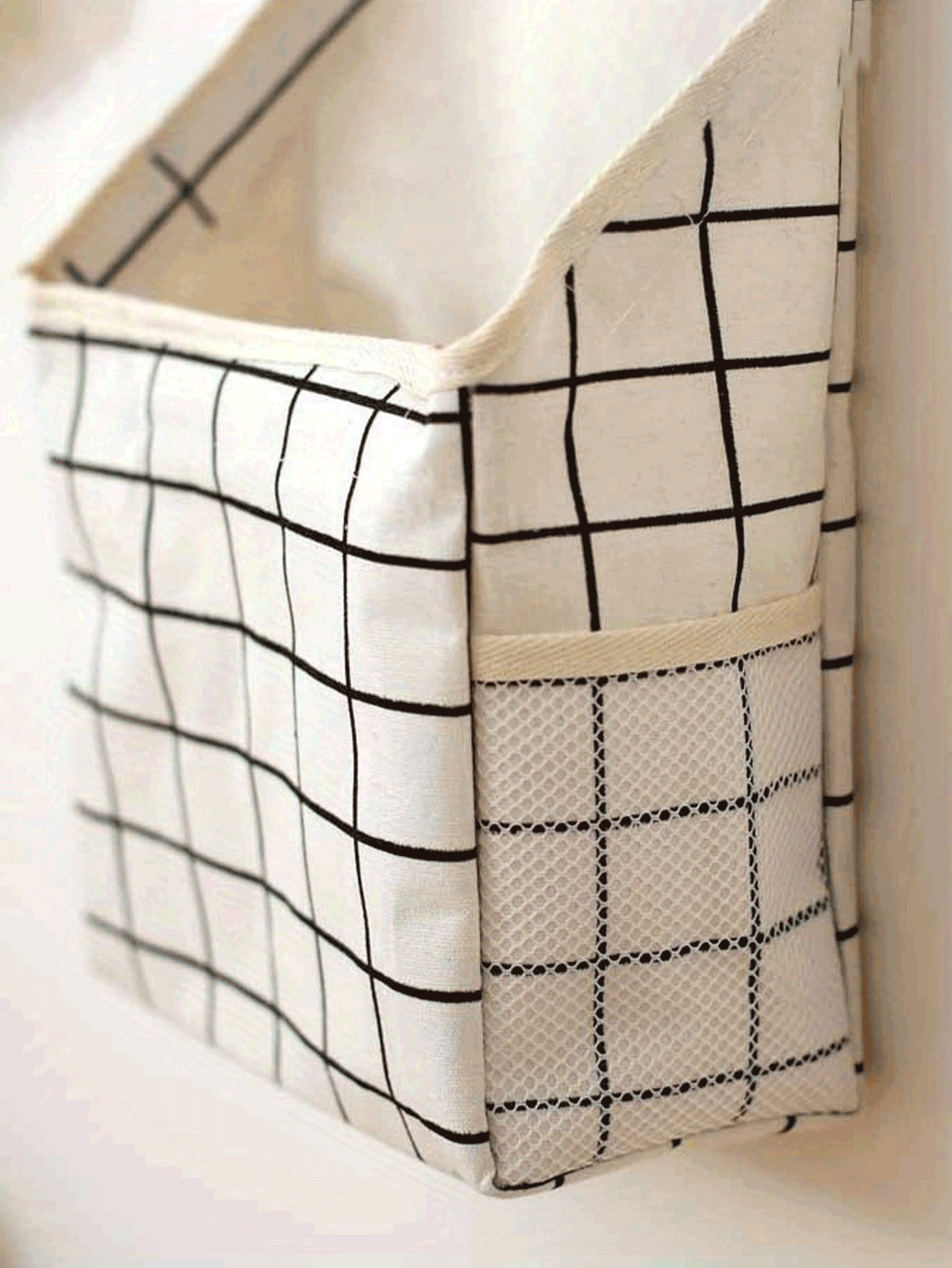 便携式悬挂收纳袋，带挂钩，多层空间，方便收纳，耐用面料，口袋设计，适用于宿舍、家庭、厨房、卧室、浴室，可用作收纳盒、储物箱、家居用品收纳袋、旅行必备品收纳袋、房间装饰袋、家居装饰袋。 - 彩色 - 查看 2