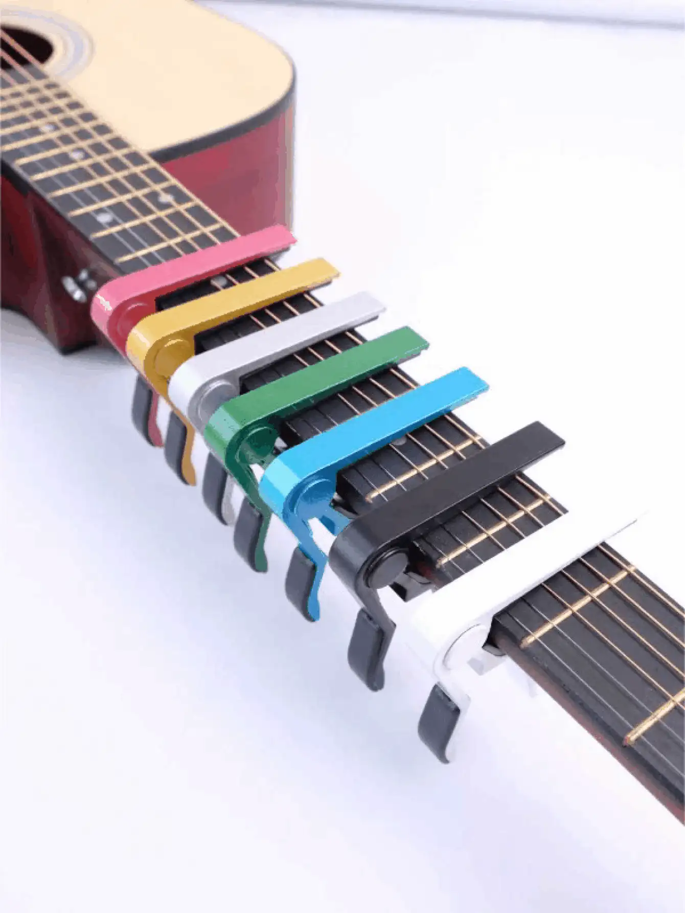 Aluminum Alloy Guitar Capo Portable Alloy Guitar Tuner Clip For Easy Tone Adjustment Quick Change Clip Key Adjustable Clamp For Musicians Women Men For Acoustic Guitar Classical Guitar Electric Guitar And Ukulele Guitar Guitar Pic Guitar Stuff Guitar Accessory Musical Instrument Accessory Pitch Tuning Guitar Accessory - Silver - View 3