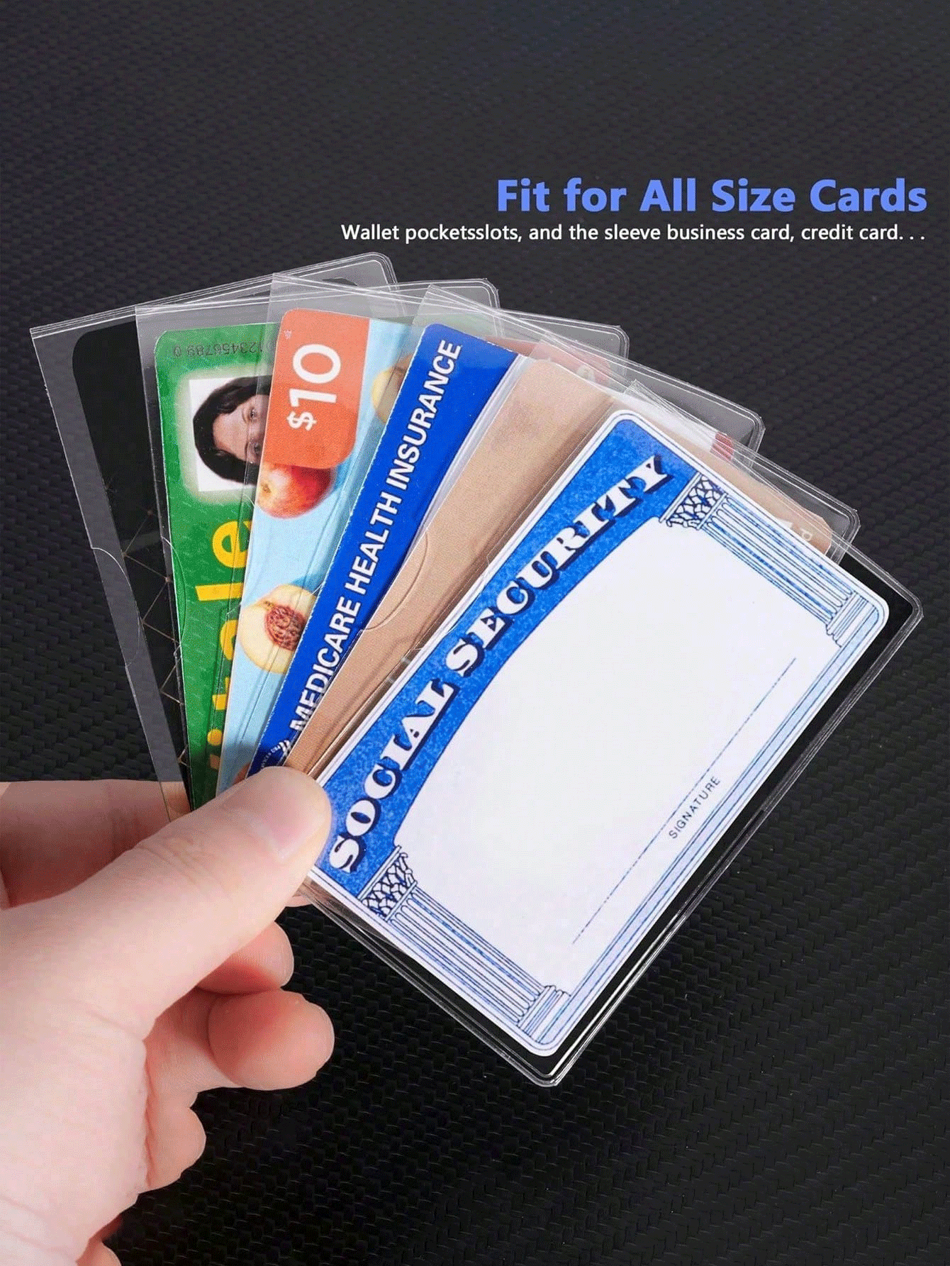 Waterproof PVC Card Holder, Card Case, Social Security Card Case, Medical Card/Social Security Card Protector, Insurance Card, Social Security Card, Metro Card, Driver's License Card Case, Card Holder, Wallet, Business Card Holder, Credit Card Holder, Card Case, Auto Accessories, Passport Cover,Storage Orangizer,Travel Essential - Multicolor - View 2