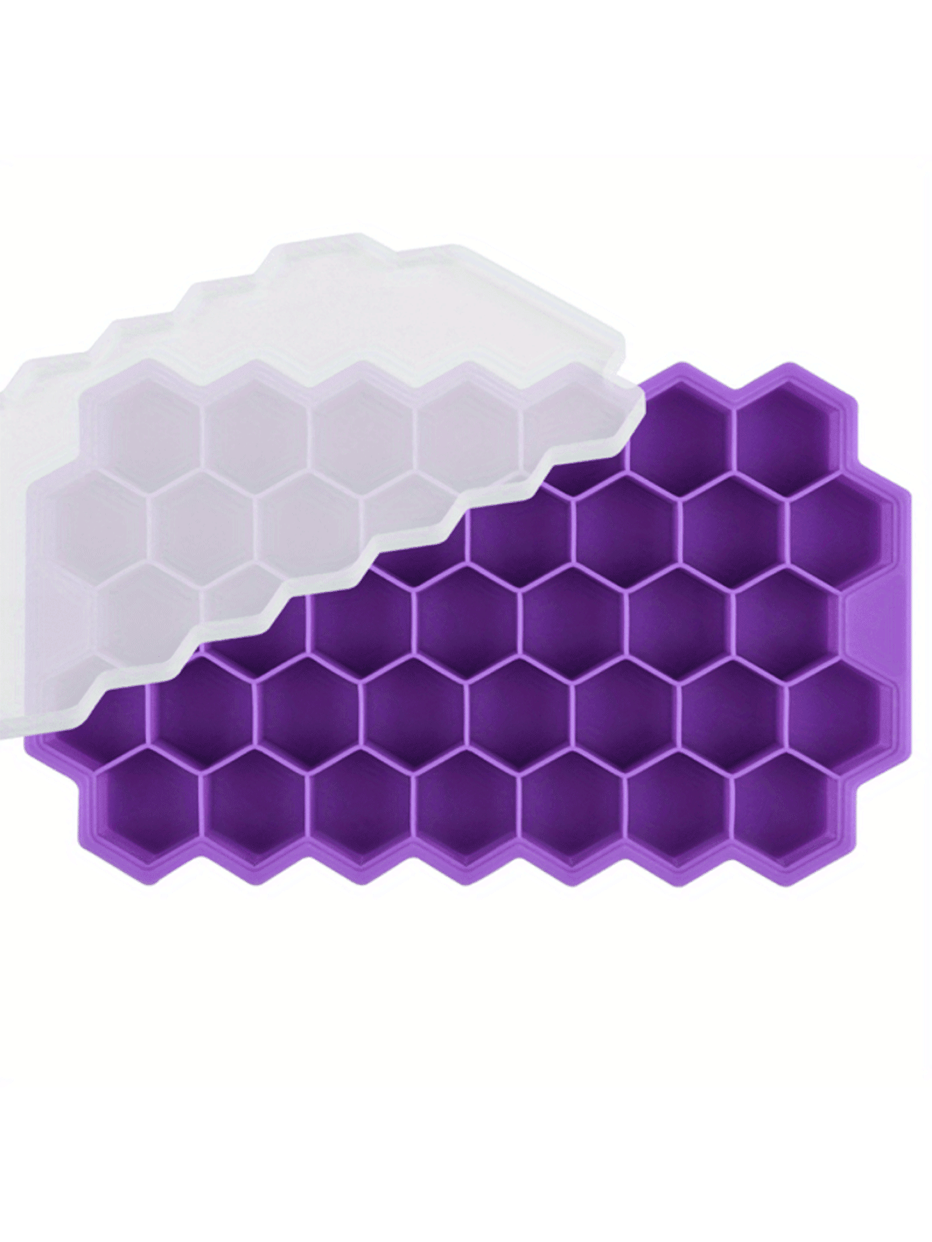 Hexagon Silicone Ice Cube Tray - 37 Cavity Honeycomb Ice Mold, Suitable For Making Ice Balls, Drink Accessories, Beverage Cooling, Material Ice Cube Molds, Essential For Home Bartenders And Enthusiasts, Also Ideal For Summer Room Decor, Valentine's Day Kitchen Supplies And Storage. - Multicolor - View 10