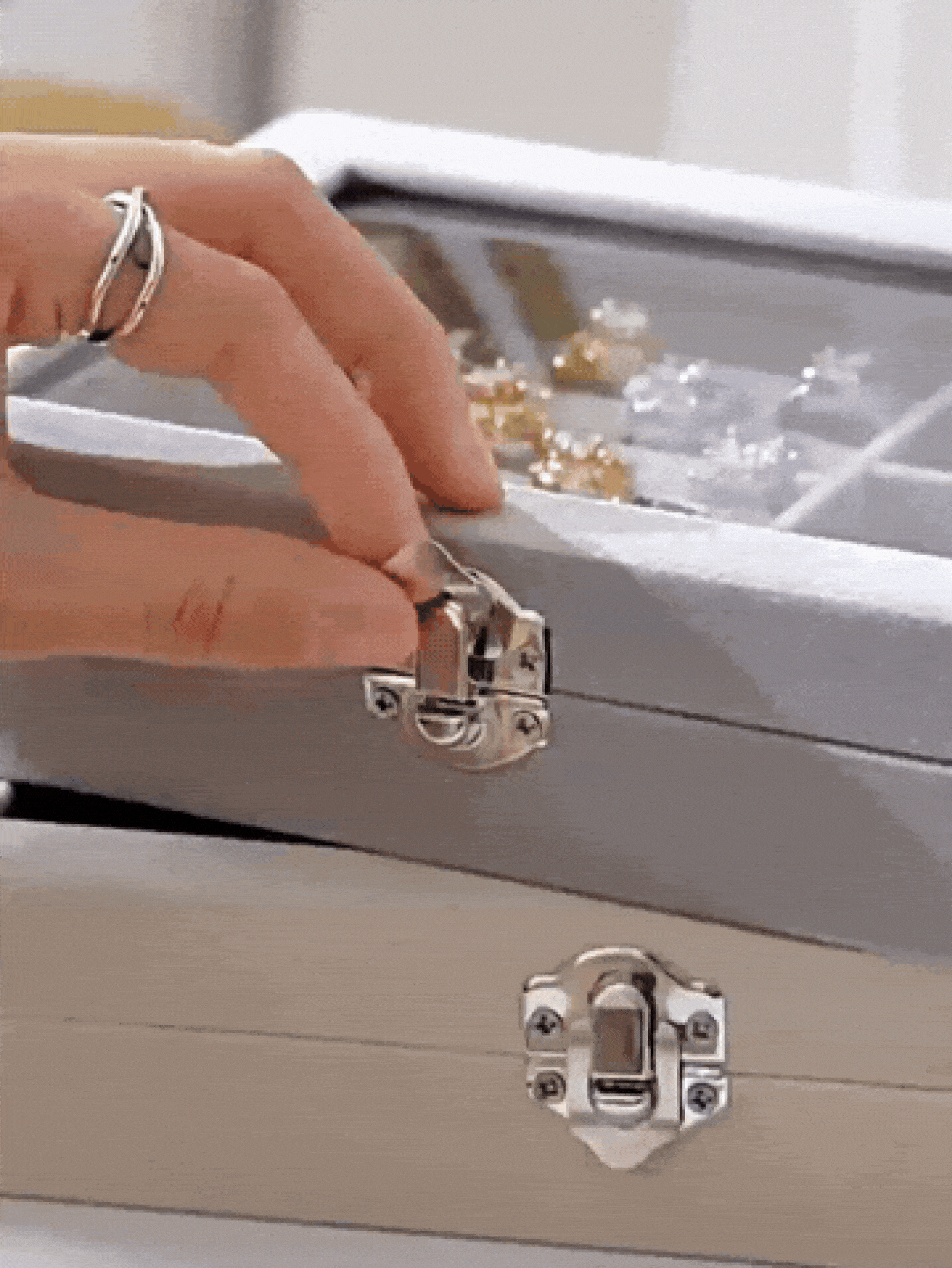 Hộp đựng trang sức bằng nhung, giá trưng bày trang sức, hộp đựng nhẫn và bông tai cho bạn gái, vợ, mẹ, phụ nữ, hộp đựng trang sức dung tích lớn, hộp đựng trang sức đơn giản tại nhà, giá đỡ trang sức, khay đựng trang sức. - Nhiều màu - Xem 2