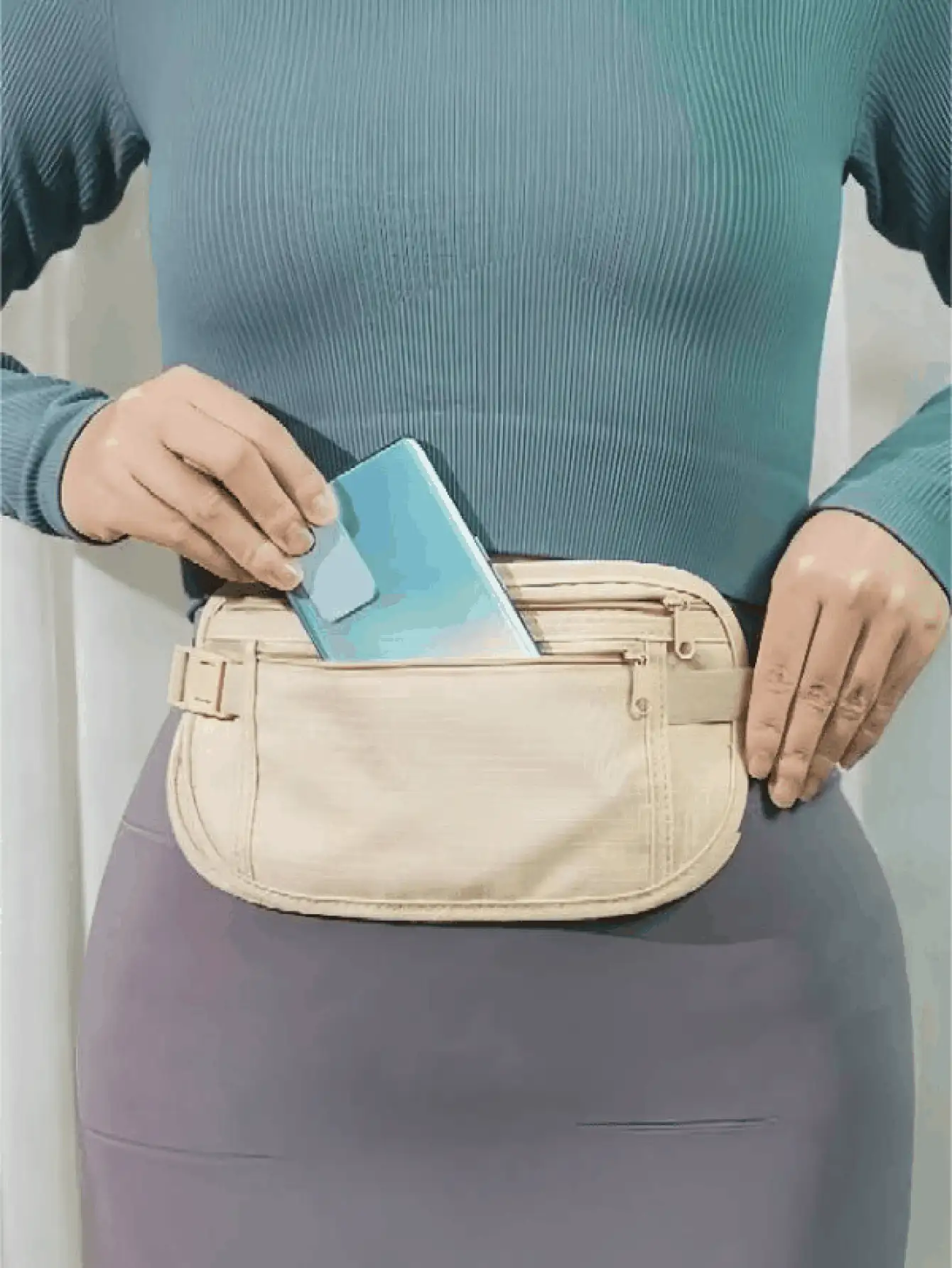 Running Belt Bag Waterproof Invisible Waist Pack Travel Waist Bag Ultra-Thin Running Fanny Pack For Men Women For Fitness Workout Work Commuting Running And Hiking Money Belt Bag Mobile Phone Pack Travel Waist Pouch Running Essential Accessories Outdoor Gear - Multicolor - View 10