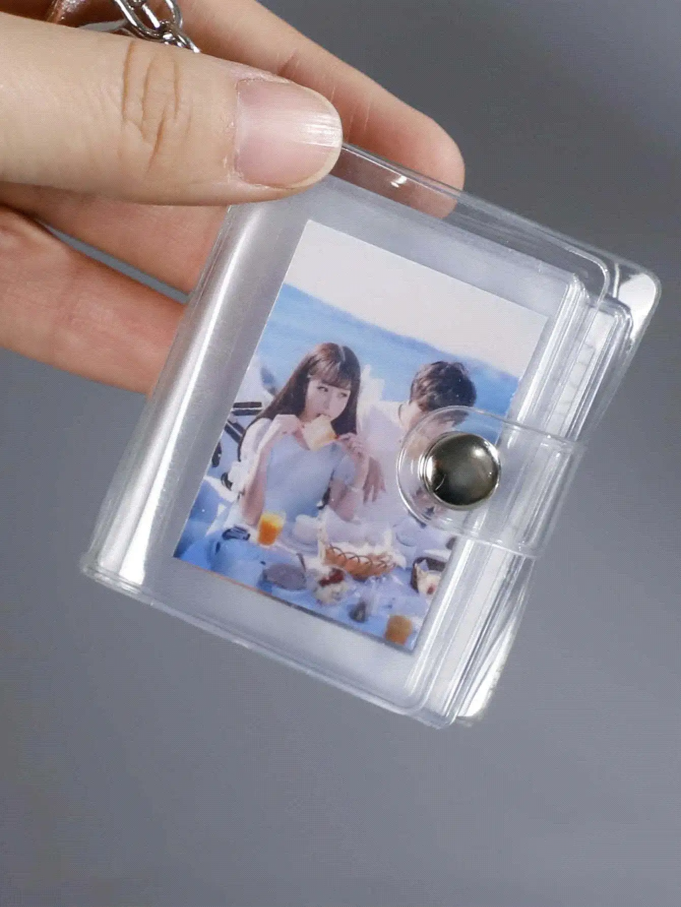 0.5 Inch Mini DIY Photo Album With Keychain, Minimalist & Fashionable Student Backpack Insert Album, Document & Photo Storage, Card Holder Album, Back To School Supplies, Cute Stationery, Campus Style, Stationery, Back To School - Ideal For Couples & Best Friends - Perfect Valentine's Day Gift - Multicolor - View 2