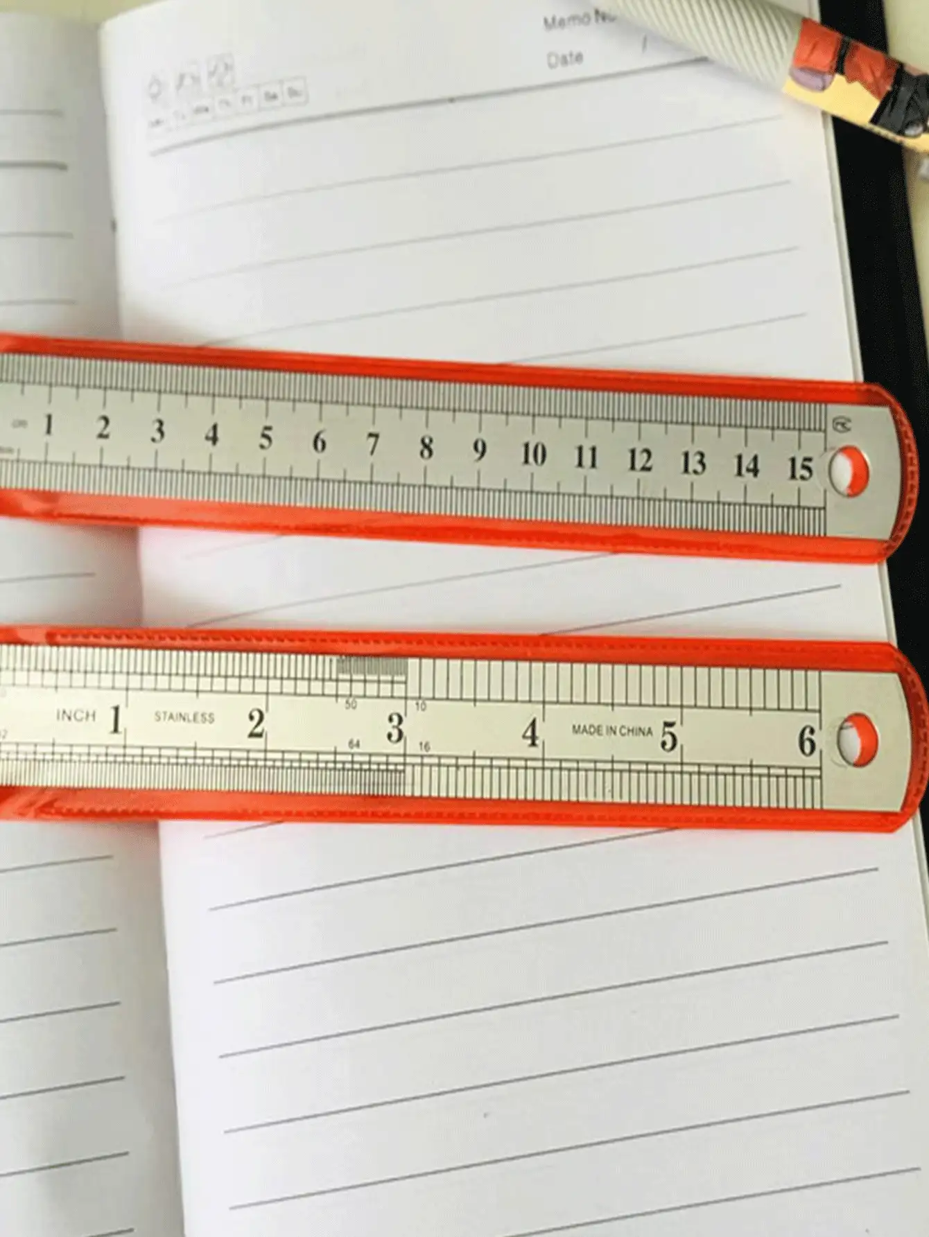 1 件/套，耐用金属钢尺 15/20/30 厘米厚木工，学生，用于精确测量工具，标准铝合金钢尺（随机款式） - 本色 - 查看 8