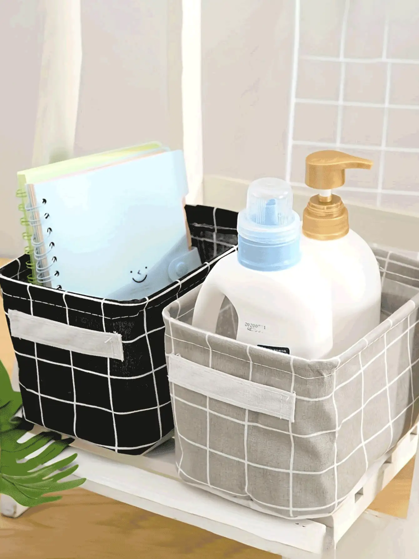 Portable Desktop Storage Box, Multi-Functional Organizer Basket, Durable Fabric Storage Bag With Handle, Suitable For Dorm, Home, Kitchen, Bedroom, Bathroom, Storage Box, Storage Container, Organizer Bag, Home Goods, Travel Essential, Room Decor, Home Decor - Multicolor - View 3