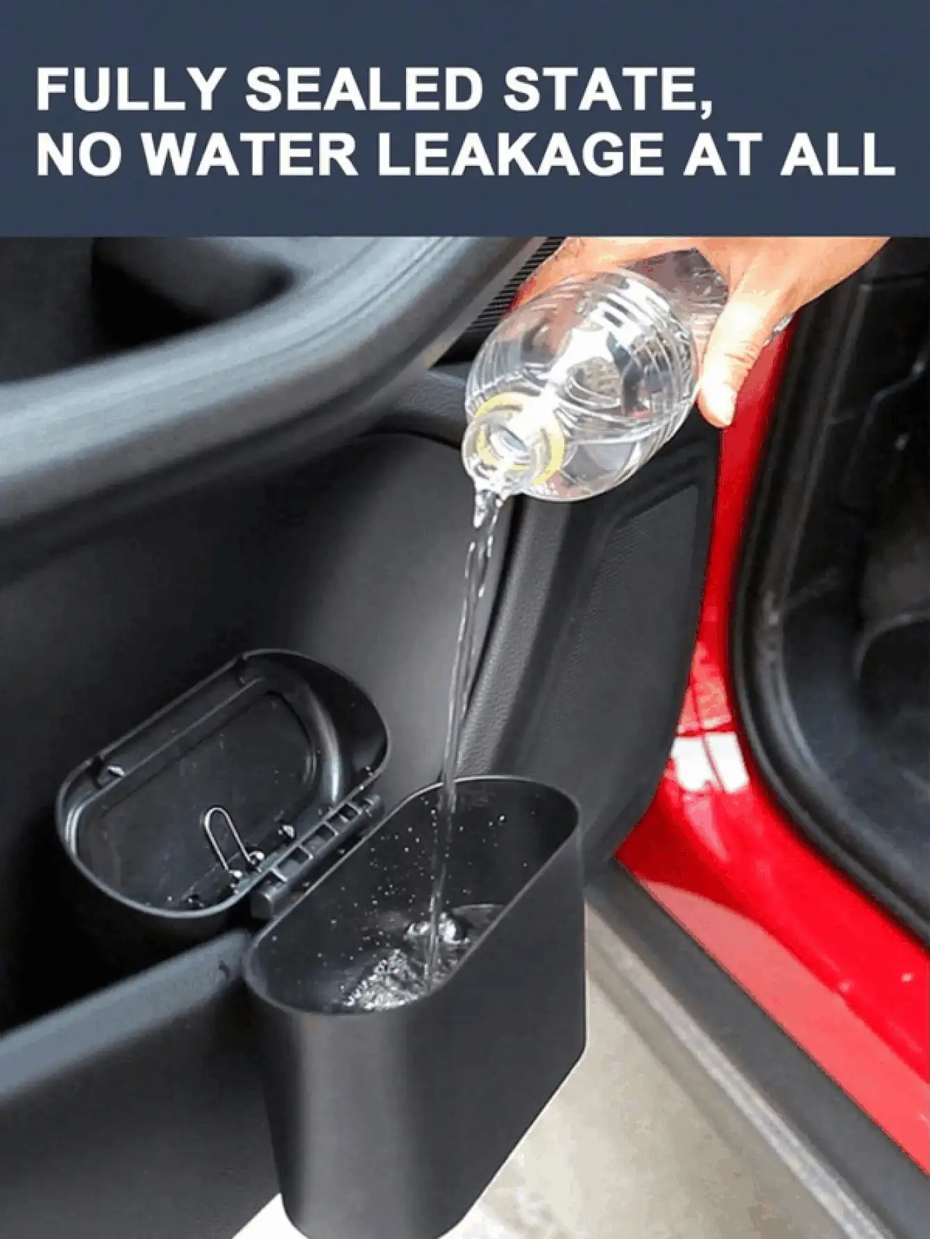 Kosz na śmieci do samochodu z pokrywą, szczelna konstrukcja, możliwość przechowywania chusteczek, obierków i innych śmieci, wielofunkcyjny kosz na śmieci do samochodu, łatwy do czyszczenia i demontażu, odpowiedni na przednie i tylne siedzenia, do biura i domu, odpowiedni zarówno dla mężczyzn, jak i kobiet, idealny wybór do organizacji samochodu i doskonały dodatek do wnętrza. - Czarne - Zobacz 4