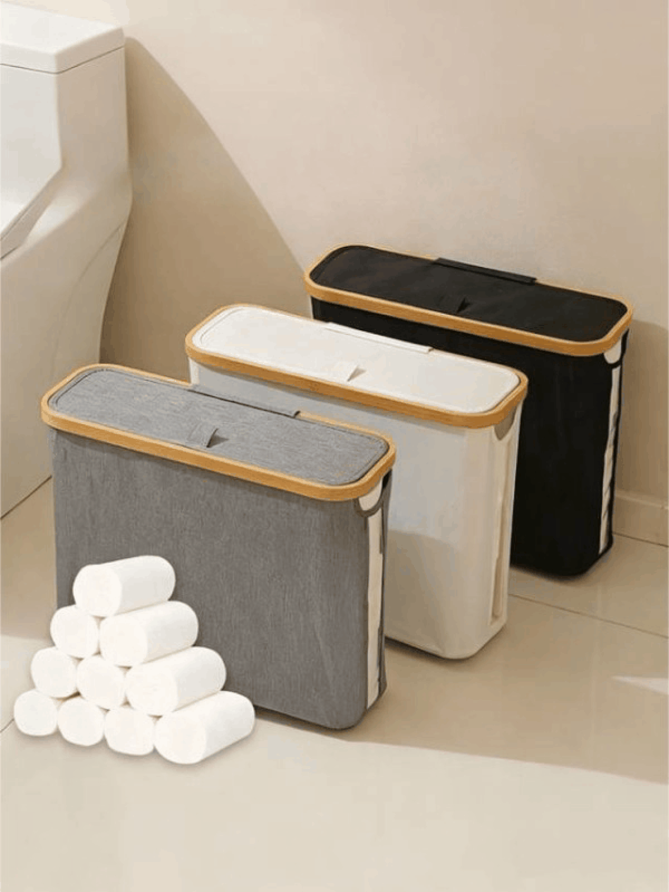 Foldable Toilet Paper Storage Box Large Capacity Toilet Paper Basket For Paper Towels & Accessories Multipurpose Toilet Paper Holder Space-Saving Storage Organizer For Women Men For Bathroom Bedroom Dormitory Office Tissue Roll Container Toilet Paper Dispenser Bathroom Accessories Home Organization Essential - Toilet Paper Storage With Handle - View 7