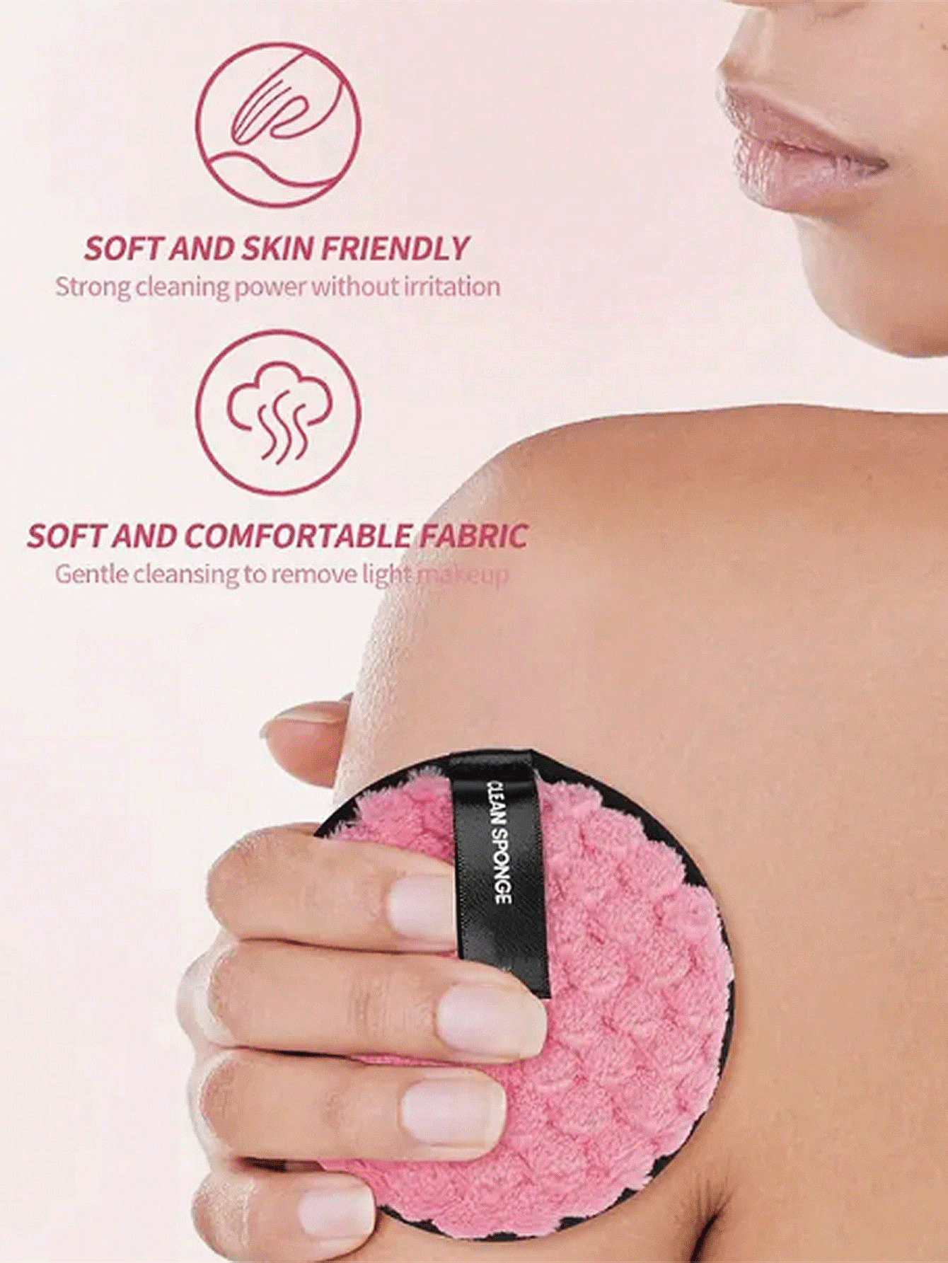 可重复使用的洁面海绵，卸妆海绵，洗脸工具，化妆海绵，化妆工具，适用于洁面、卸妆、护肤、沐浴，温和呵护，生日礼物，礼品，女士礼物，母亲节礼物，足部护理，清洁用品，返校必备，旅行必备，家居用品，假日必备，夏季 - 彩色 - 查看 2