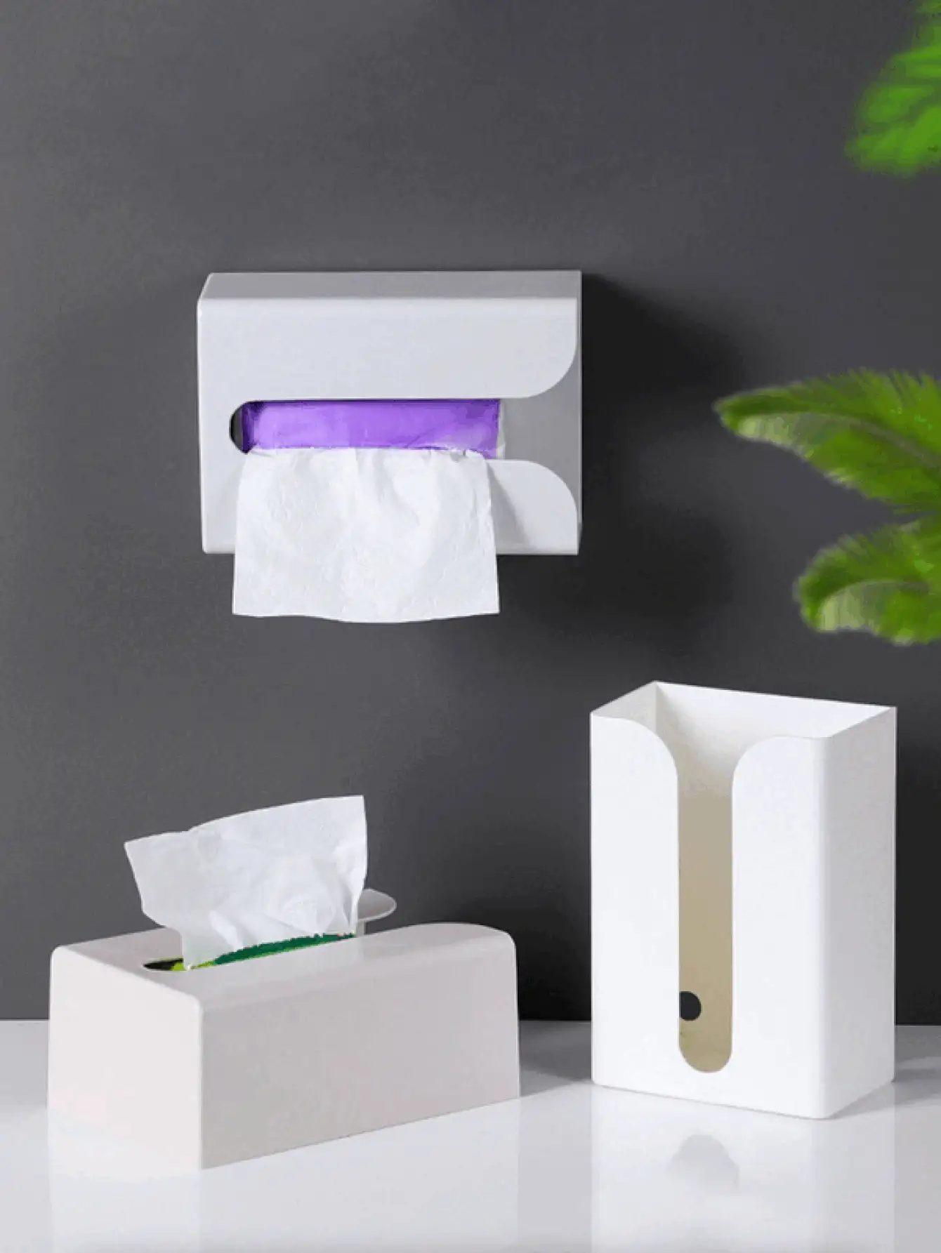 Hộp đựng túi rác cao cấp: Hộp đựng đồ và khăn giấy sáng tạo - Tiết kiệm không gian cho nhà bếp, phòng tắm, phòng ngủ và văn phòng - Phụ kiện đa chức năng cho cuộc sống tối giản, thiết kế tiết kiệm không gian, hộp đựng dung tích lớn, tương thích với túi cuộn/túi đựng giấy vệ sinh. - Nhiều màu - Xem 3