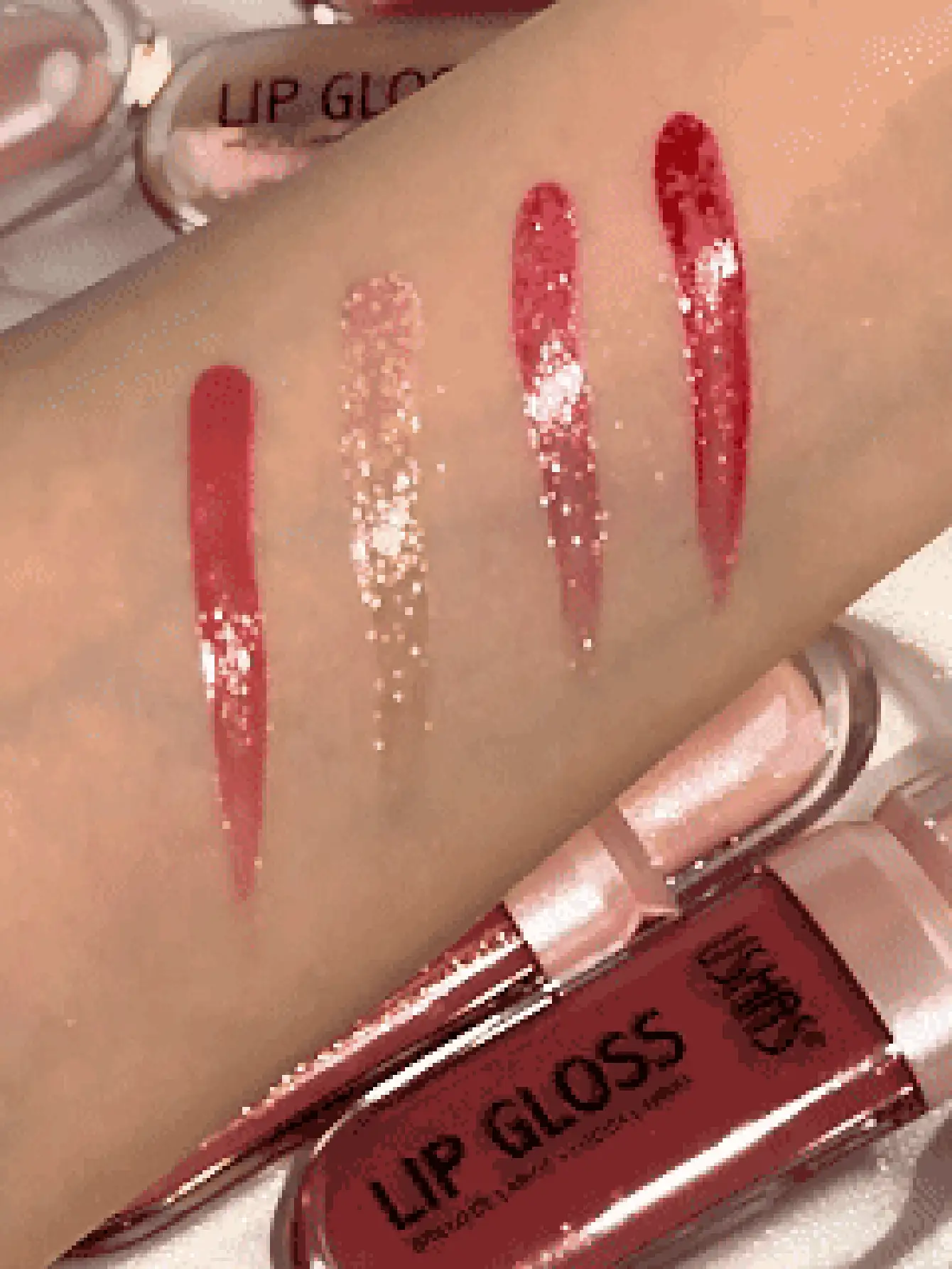 Son bóng lấp lánh USHAS, dưỡng ẩm lâu trôi, không phai màu, son tint nhũ sắc tố cao với tông màu đỏ, hồng và nude, tạo lớp trang điểm môi bóng như gương, quà tặng hoàn hảo cho Giáng sinh và ngày lễ tình nhân - #12 - Xem 3