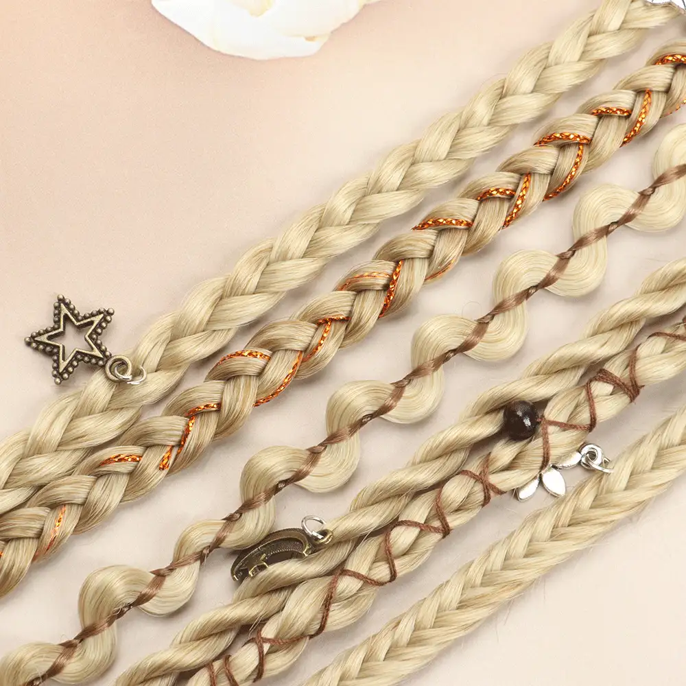 6pcs/Set Extensiones de Cabello Trenzado Sintético de 22 Pulgadas para Mujer con Clips, Adecuadas para Uso Diario y Peinados de Fiesta - Multicolor - Ver 12