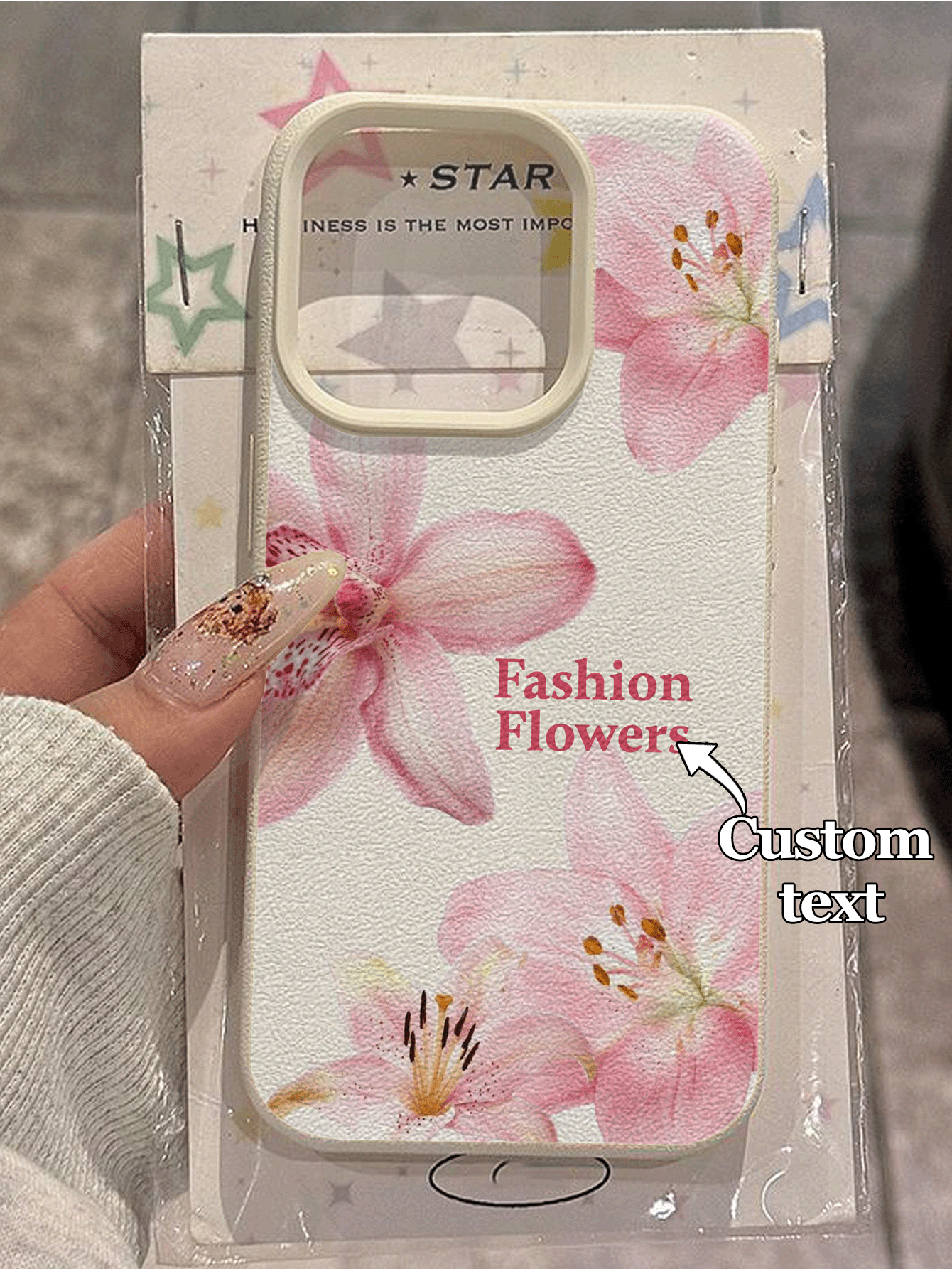 1个可定制百合花图案手机壳，粉白配色，兼容 15 Pro Max/16E/14 Plus/13/12/11，整体风格清新甜美，展现可爱浪漫的气息，适合爱花人士和追求个性化元素的人士。 - 白色 - 查看 2