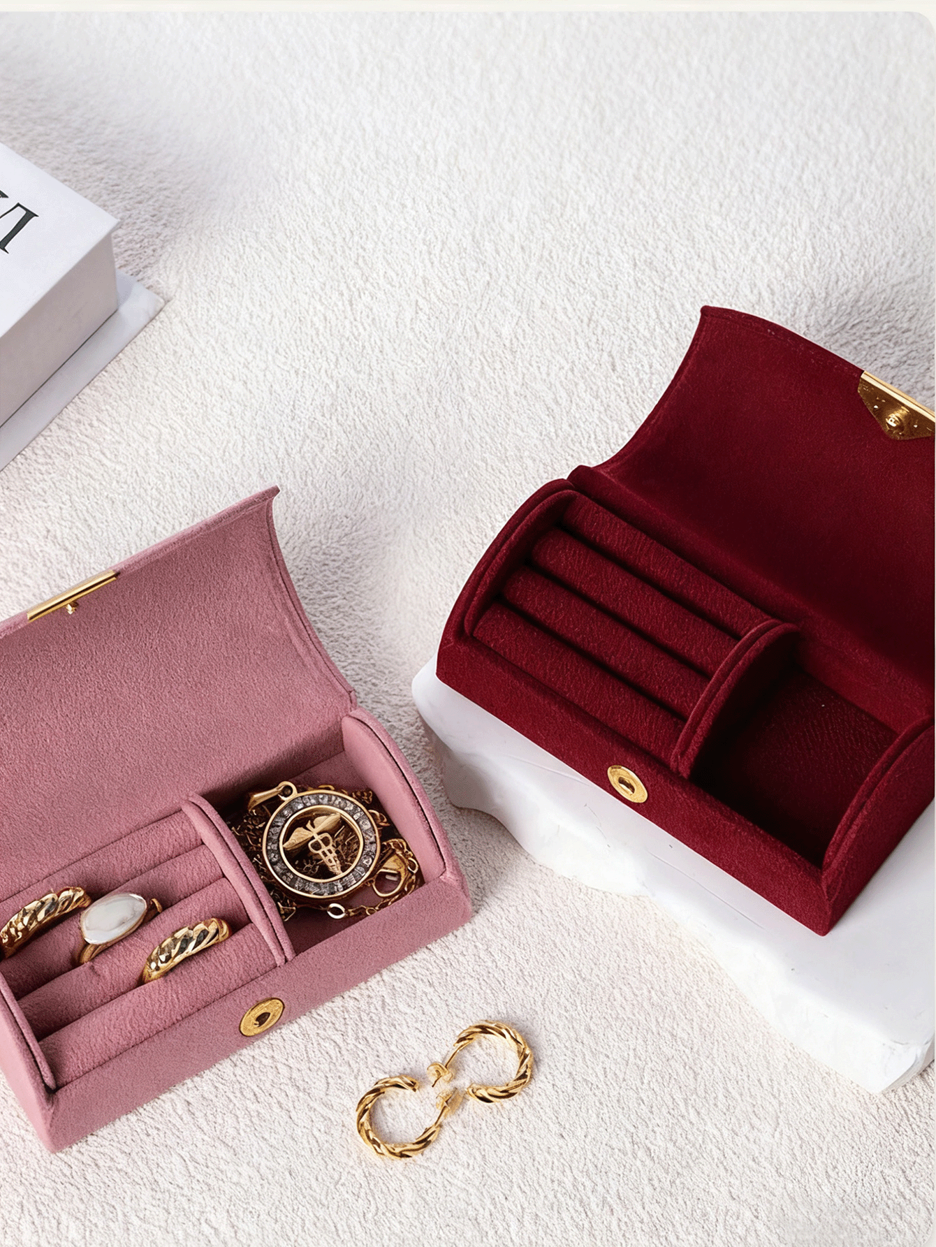 优雅珠宝收纳盒，旅行便携设计，防氧化戒指收纳盒 - 适用于戒指、耳钉、项链，珠宝盒，母亲节、生日、送给女朋友的完美礼物，旅行珠宝收纳盒，珠宝盒，婚礼，送给女性的礼物，旅行必备，母亲节礼物，伴娘邀请礼物，女士珠宝，2026年毕业季，Nee Doh，Squishies - 彩色 - 查看 2