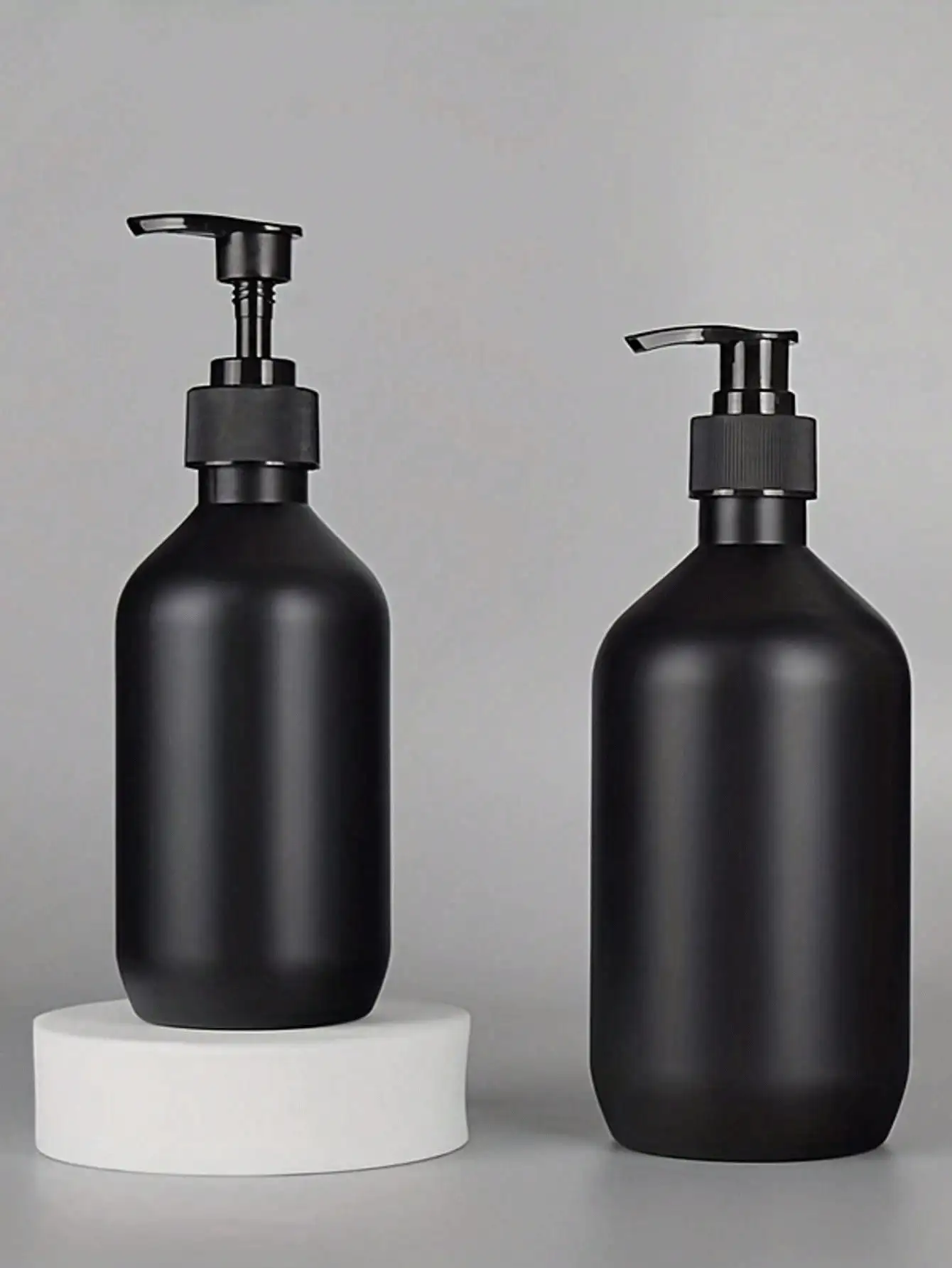 Matte Black PET Refillable Bottles For Hand Wash, Shampoo, Body Wash, Lotion With Pump Heads, Bathroom Liquid Soap Containers, Refillable Shampoo, Conditioner, Body Wash Bottles, Back To School Bathroom Essentials - Multicolor - View 3